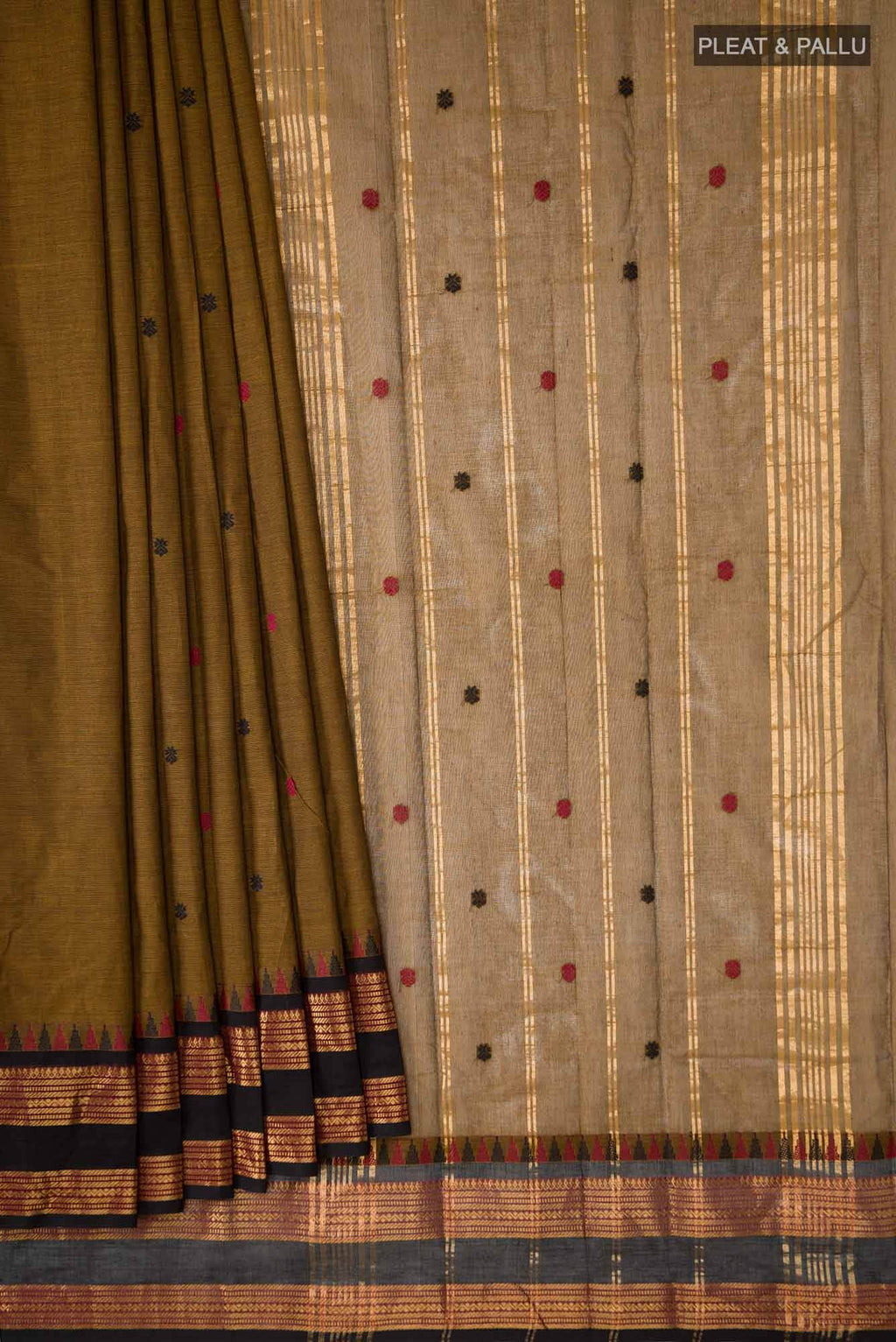 Brown Kanchi Cotton Saree
