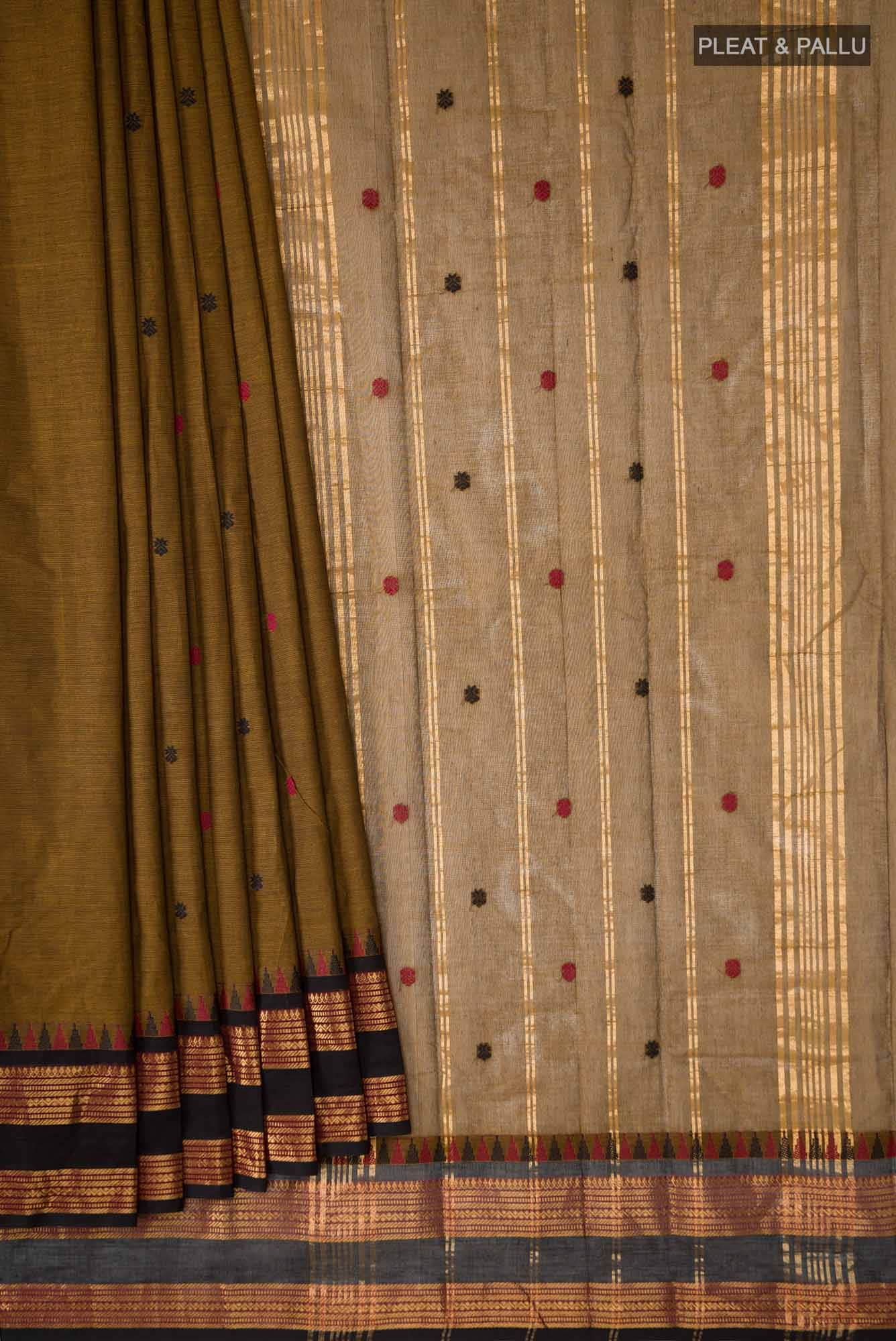 Brown Kanchi Cotton Saree