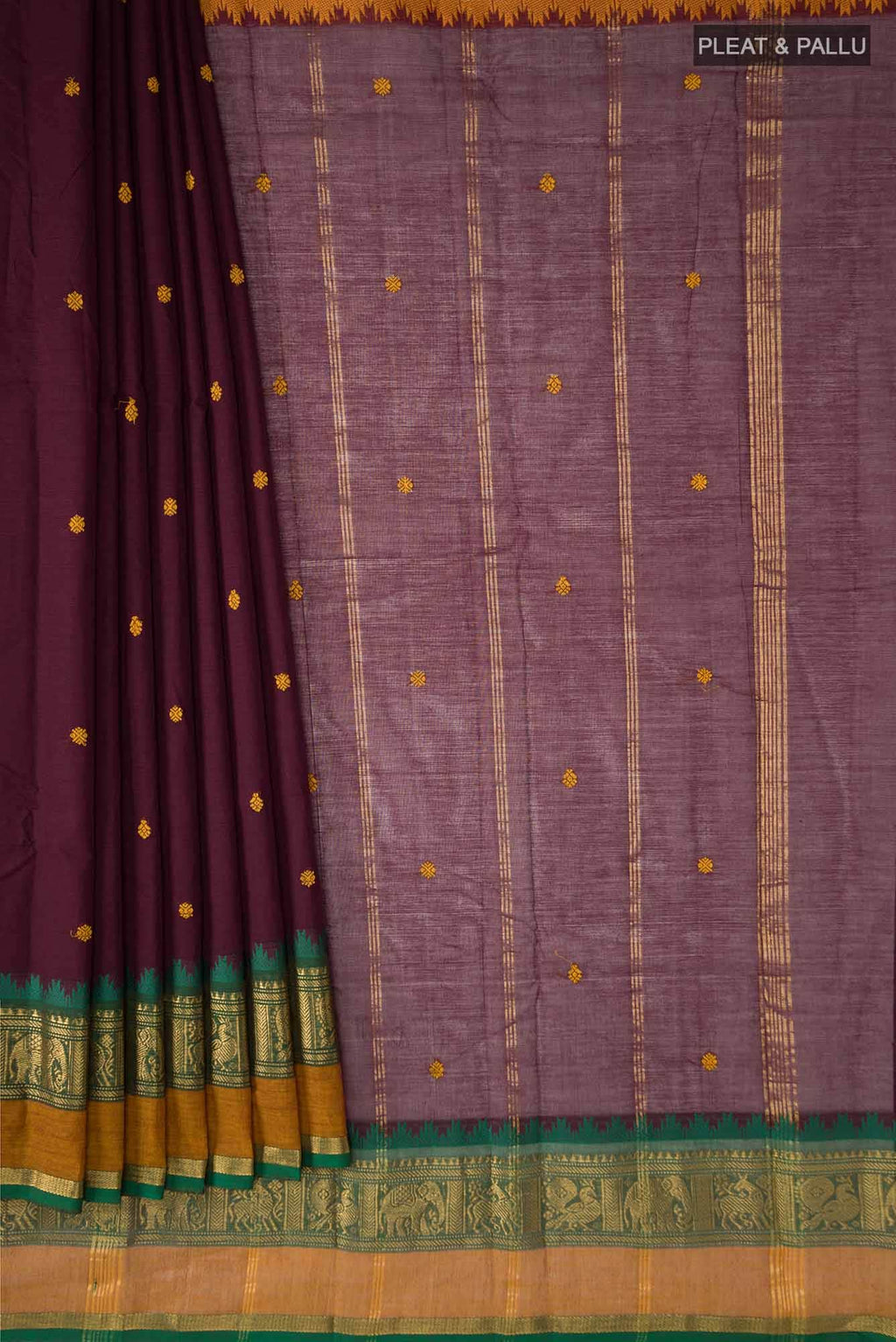 Brown Kanchi Cotton Saree