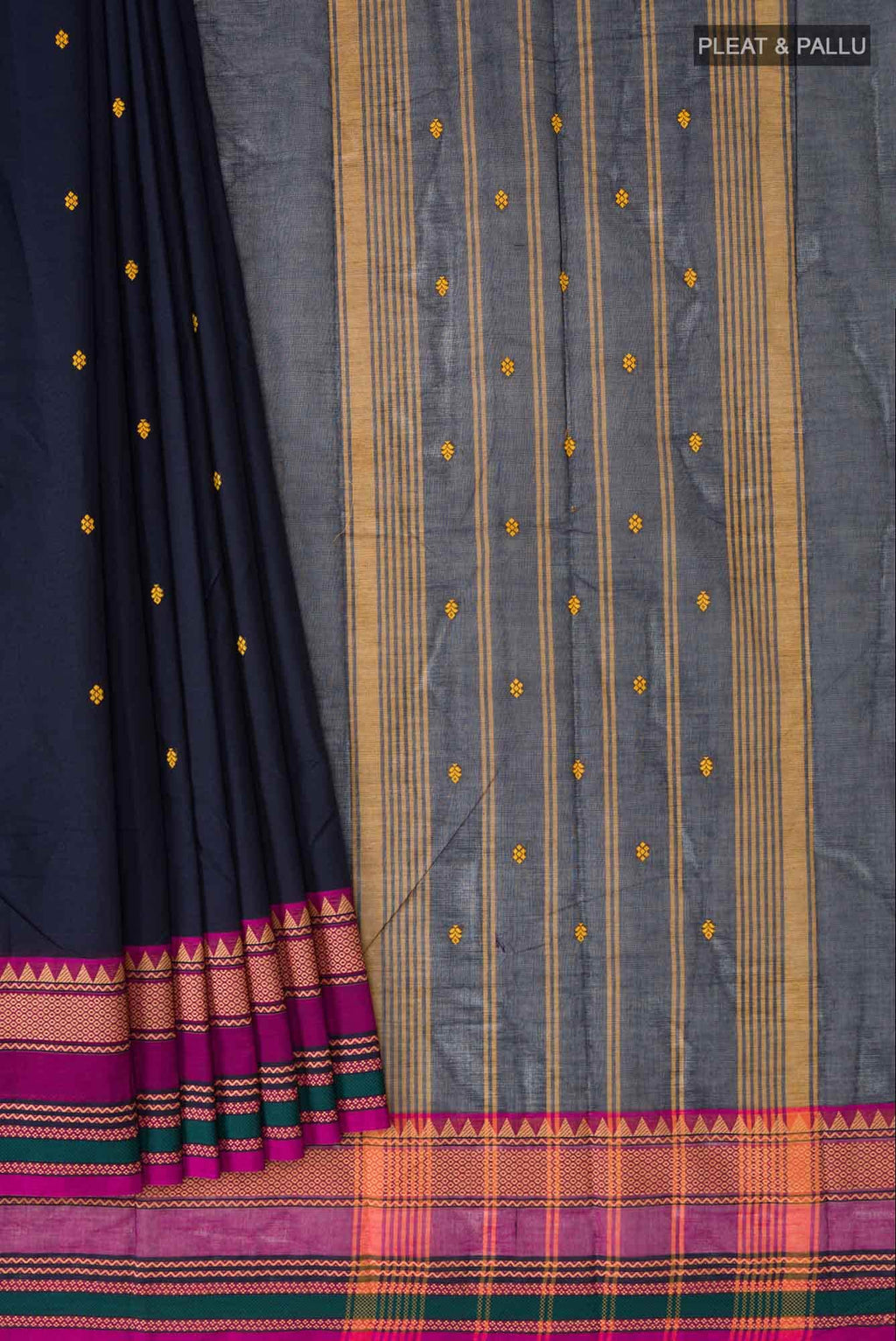 Navy Blue Kanchi Cotton Saree