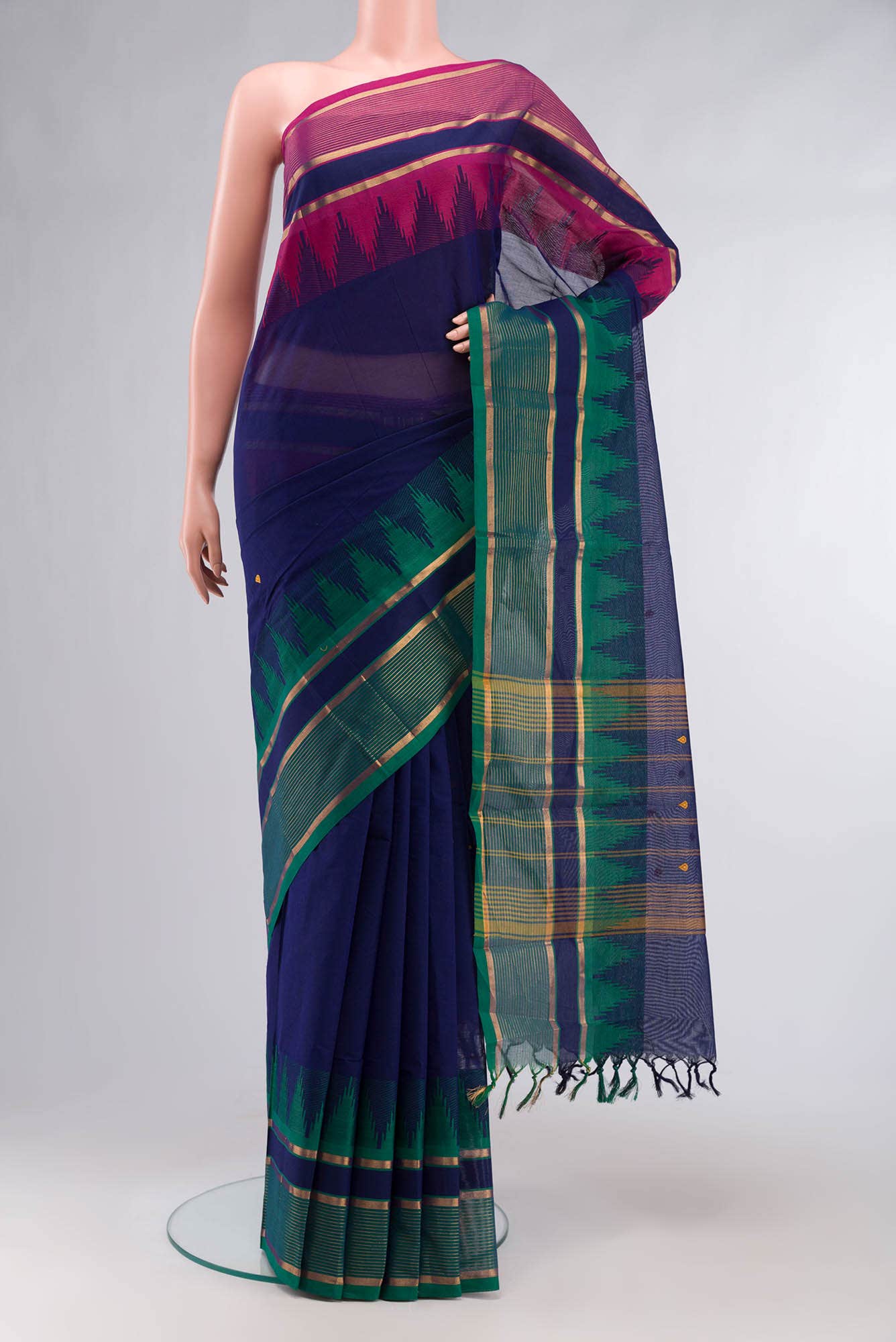 Blue Kanchi Cotton Saree