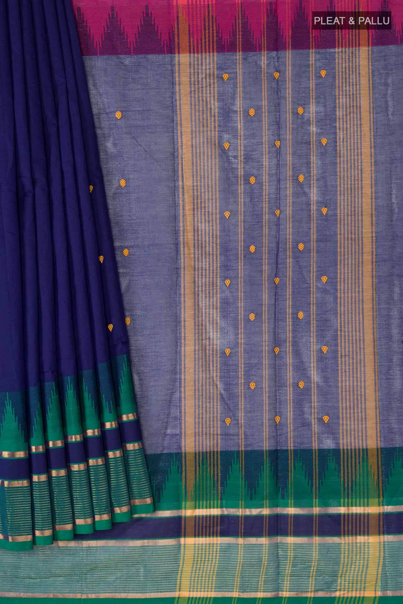 Blue Kanchi Cotton Saree