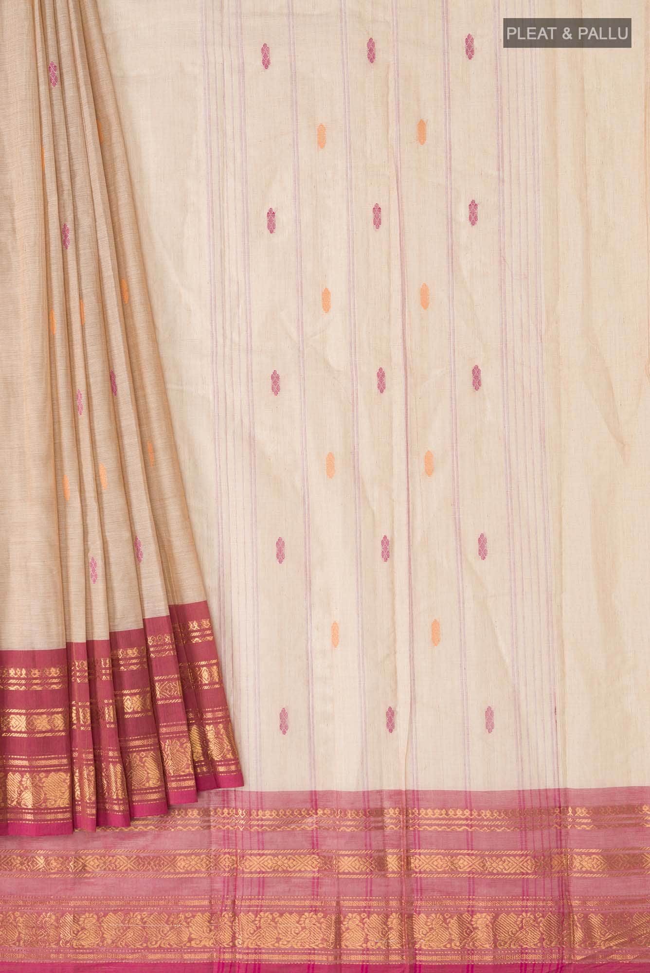 Beige Kanchi Cotton Saree