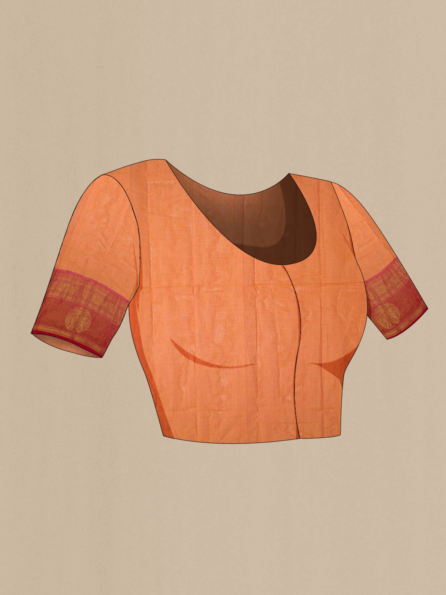 Orange Kanchi Cotton Saree