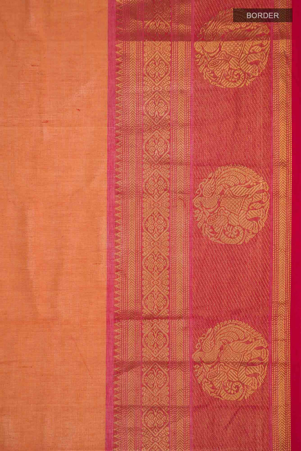 Orange Kanchi Cotton Saree