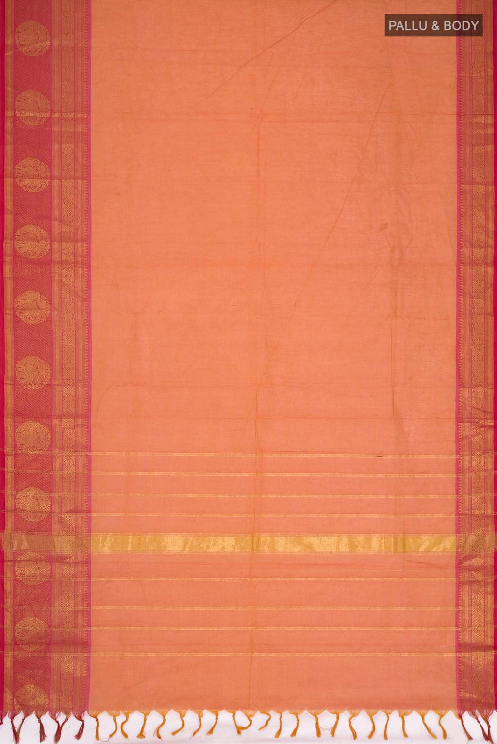 Orange Kanchi Cotton Saree