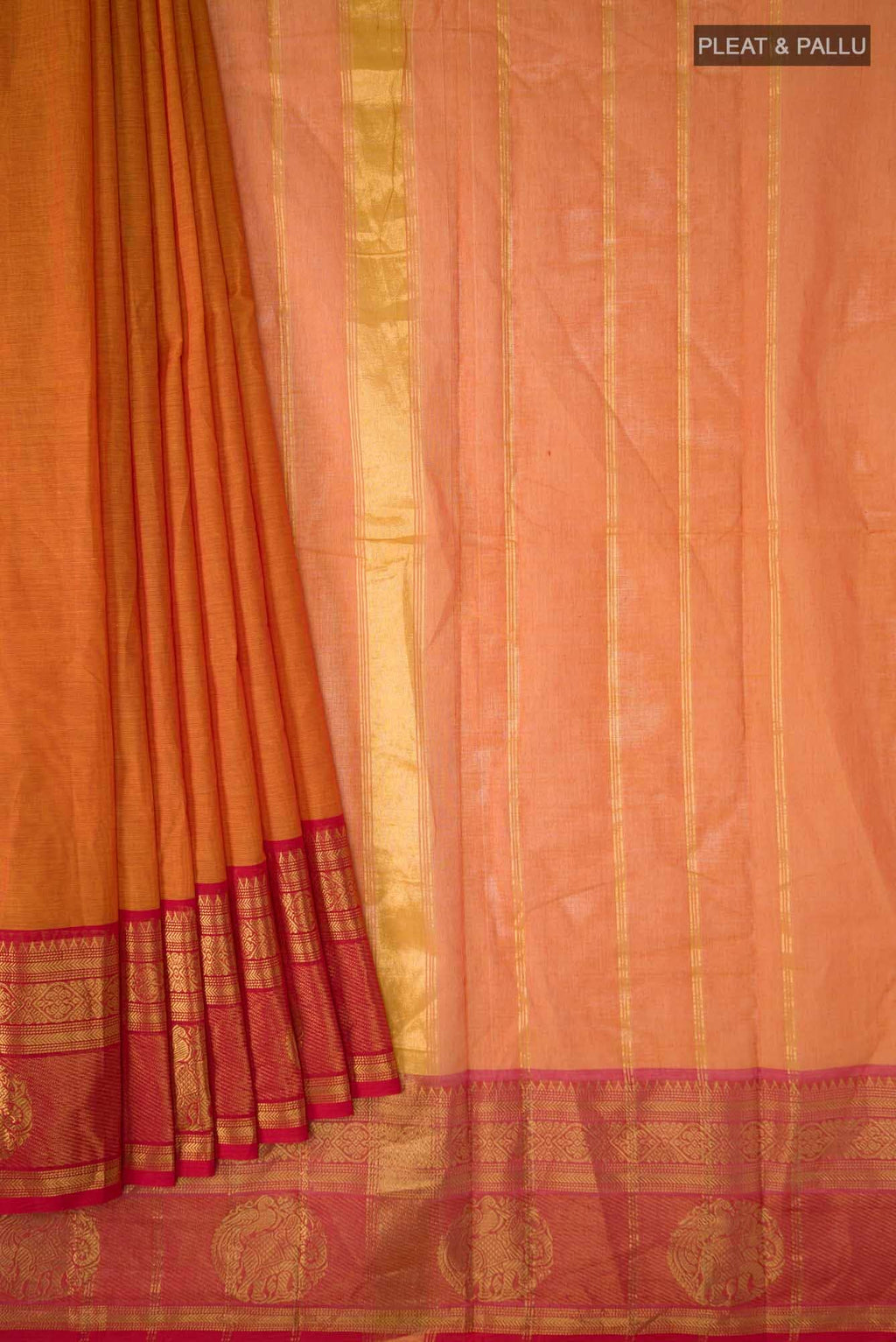 Orange Kanchi Cotton Saree