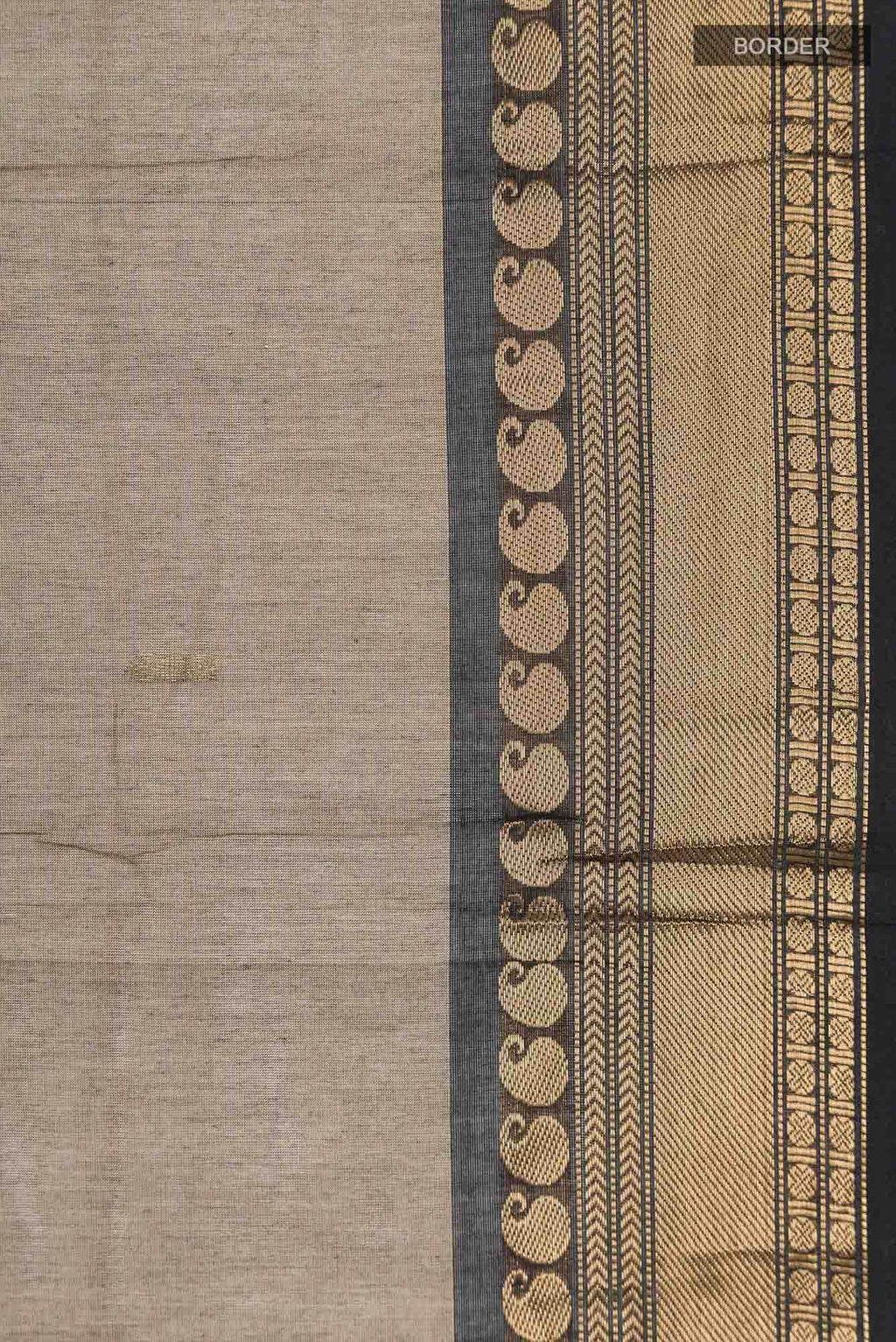 Beige with Black Dual Tone Kanchi Cotton Saree