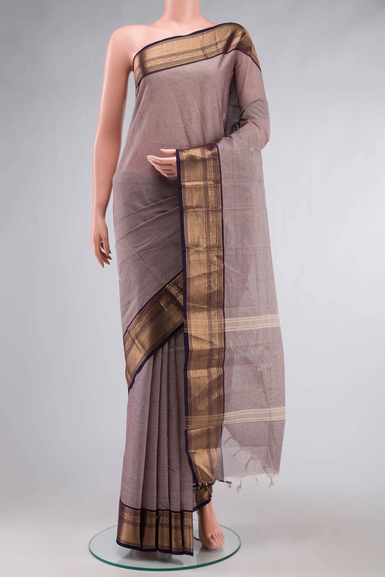 Brown Kanchi Cotton Saree