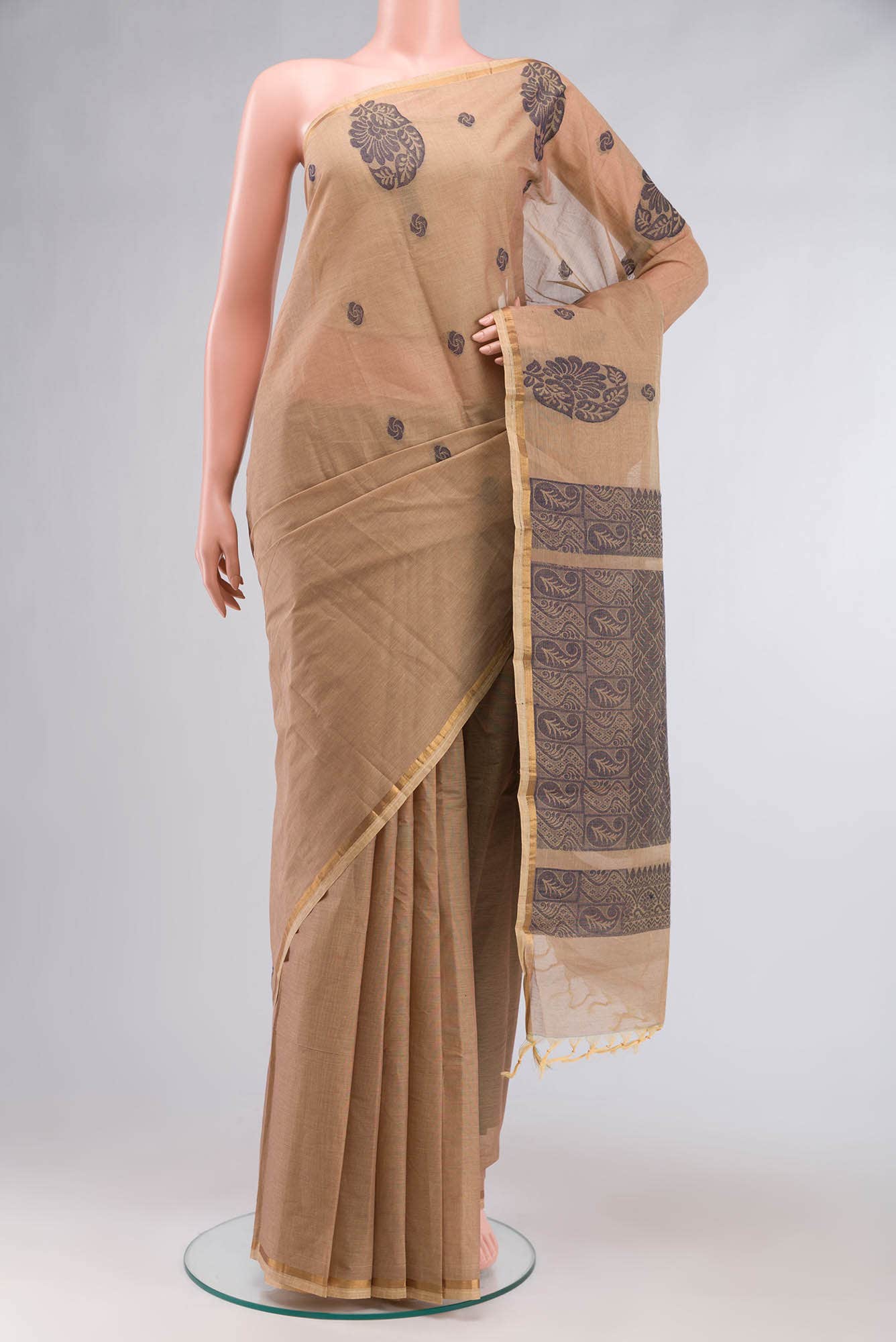 Beige Kanchi Cotton Saree