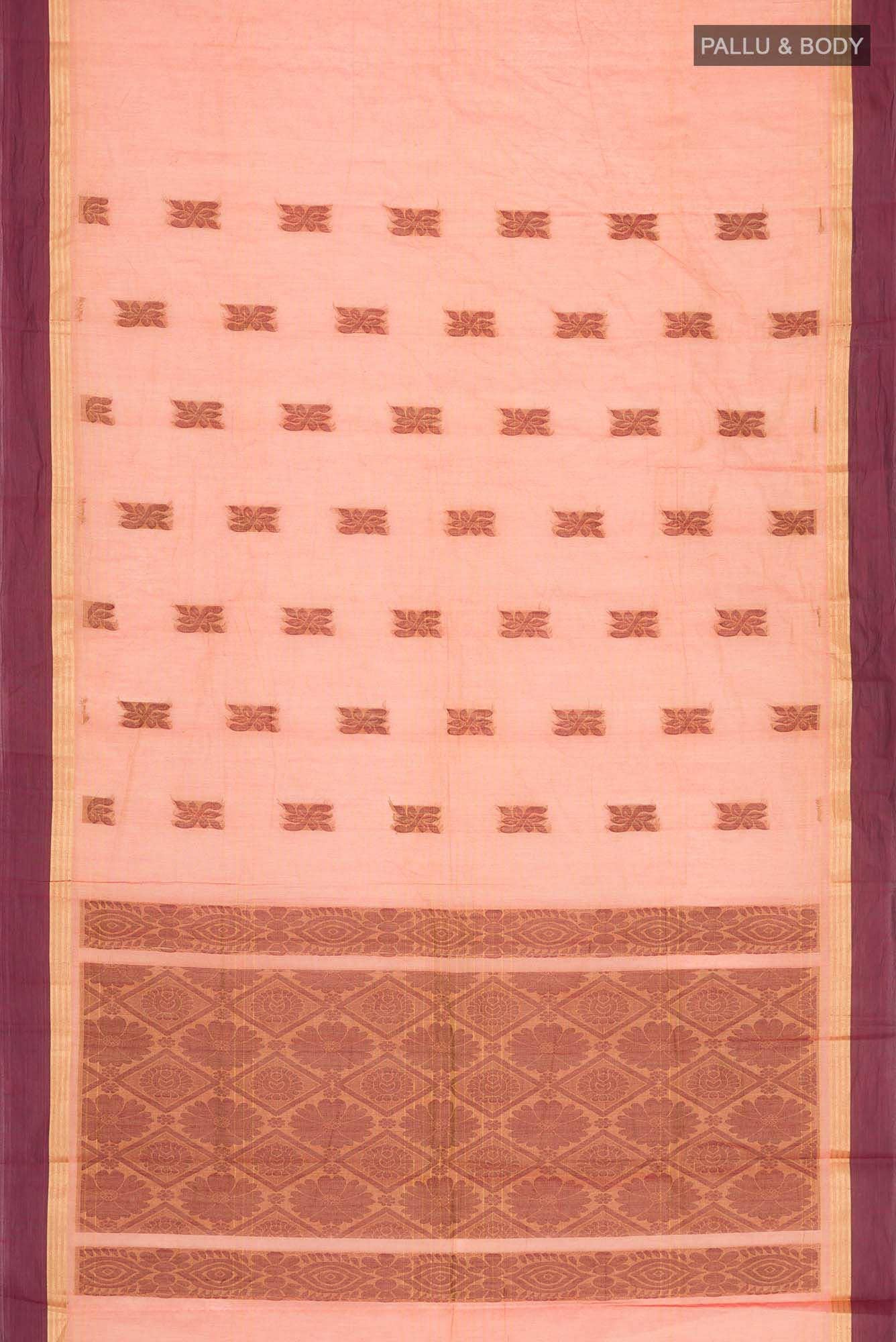 Orange Kanchi Cotton Saree