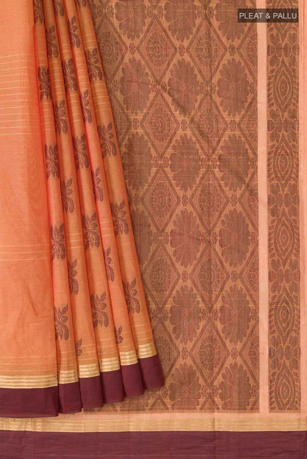 Orange Kanchi Cotton Saree