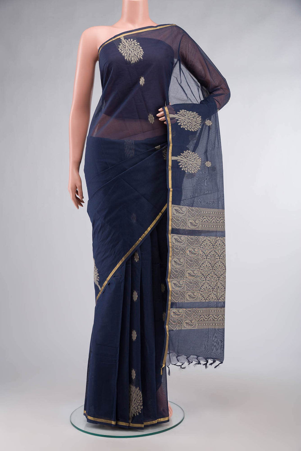 Navy Blue Kanchi Cotton Saree