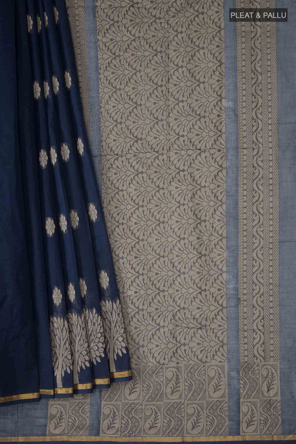 Navy Blue Kanchi Cotton Saree