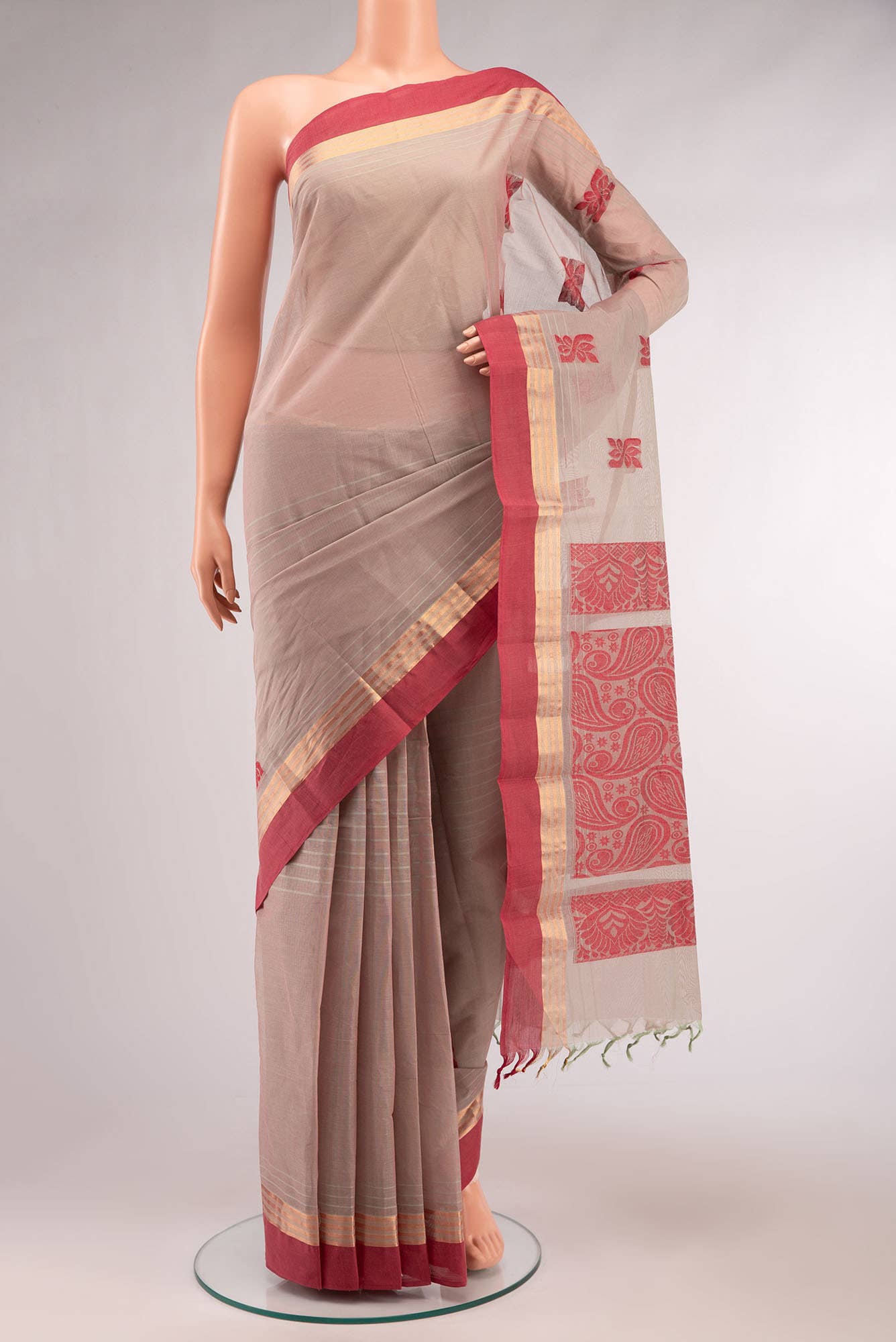Beige Kanchi Cotton Saree