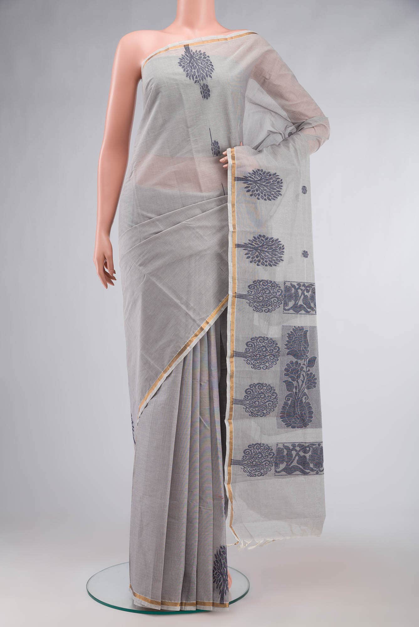 Grey Kanchi Cotton Saree