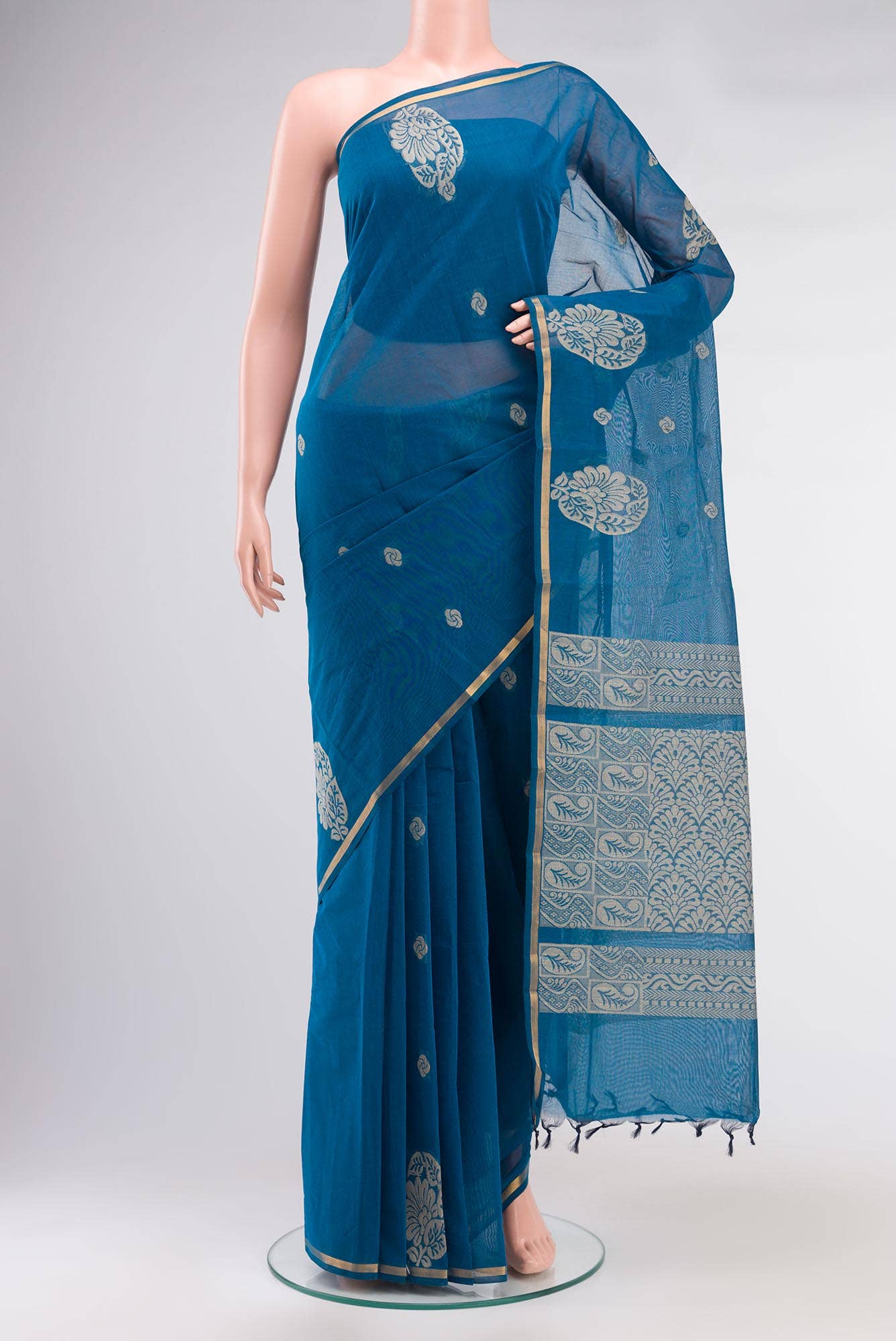 Blue Kanchi Cotton Saree