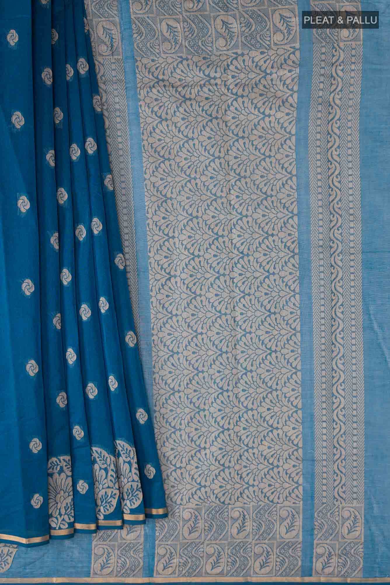 Blue Kanchi Cotton Saree