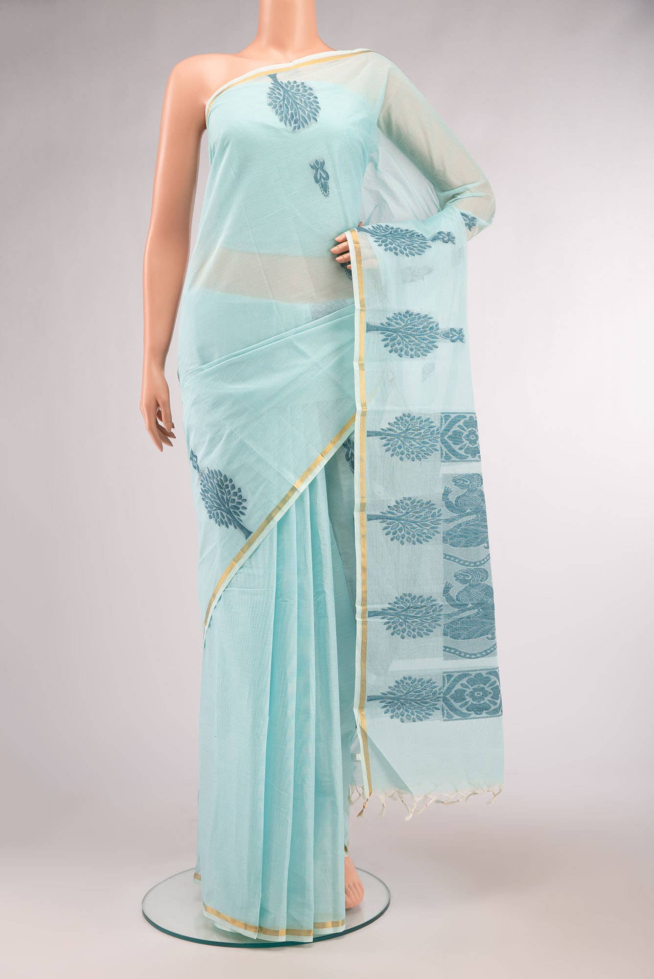 Blue Kanchi Cotton Saree
