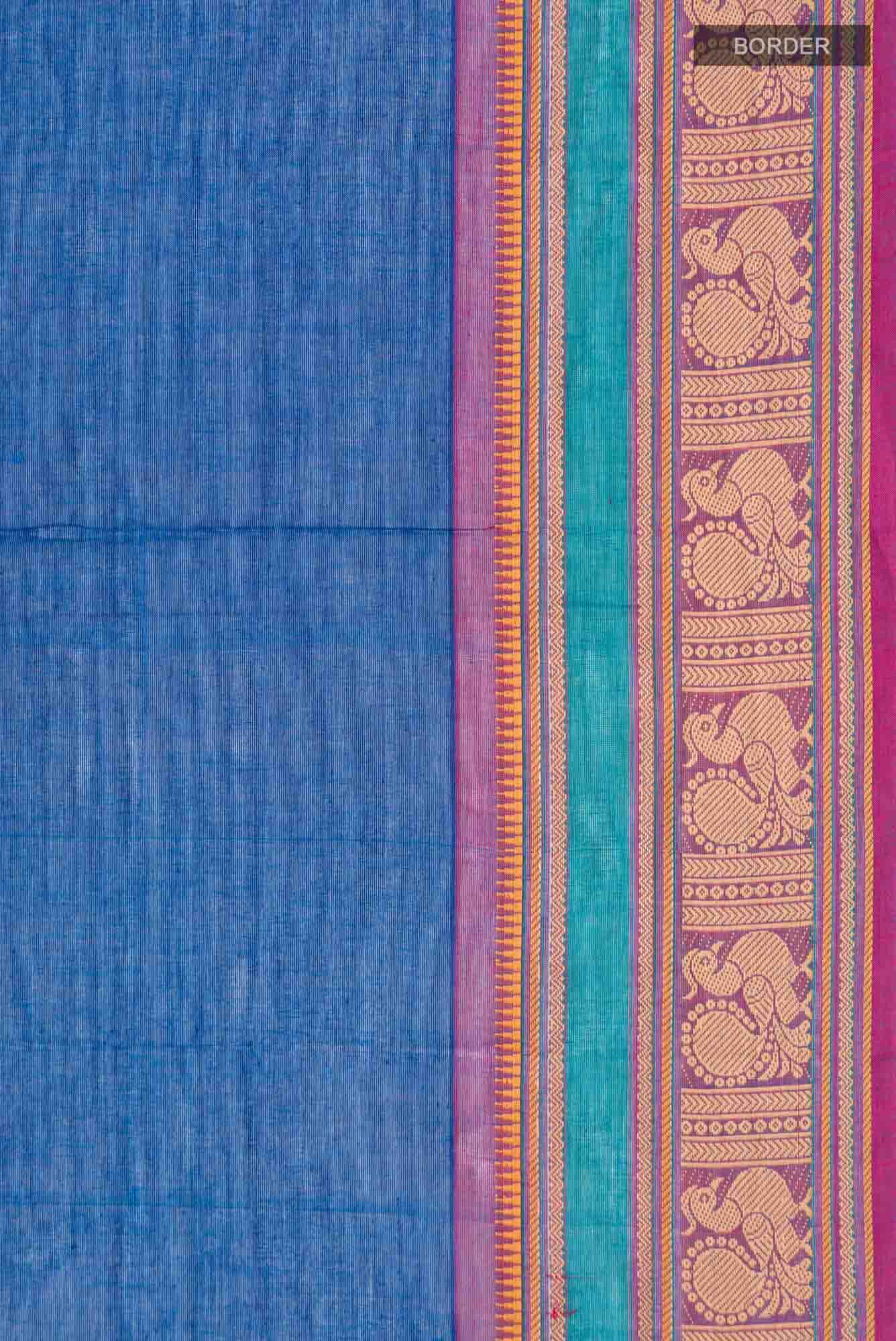 Blue Kanchi Cotton Saree