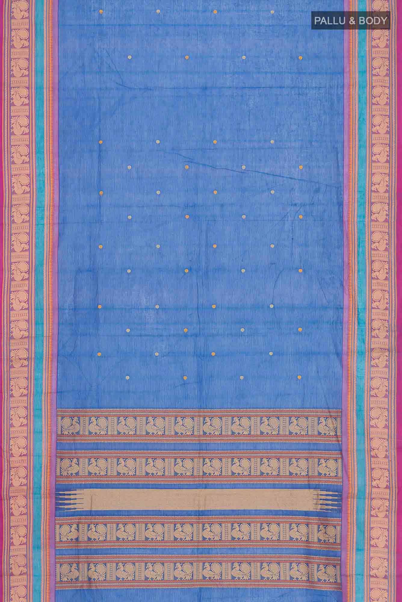 Blue Kanchi Cotton Saree