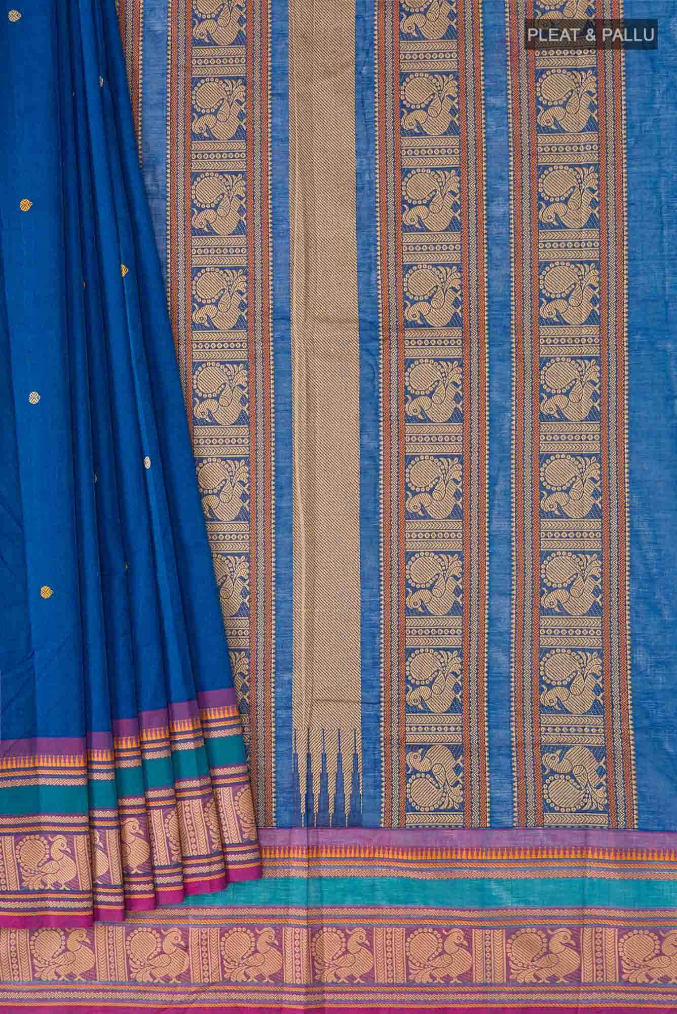 Blue Kanchi Cotton Saree