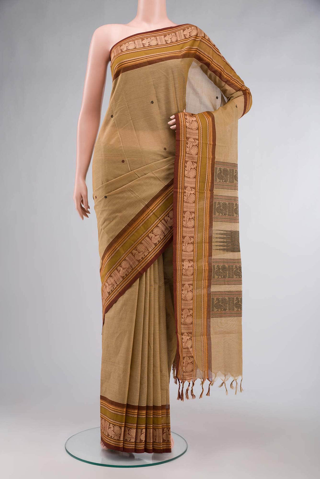 Brown Kanchi Cotton Saree