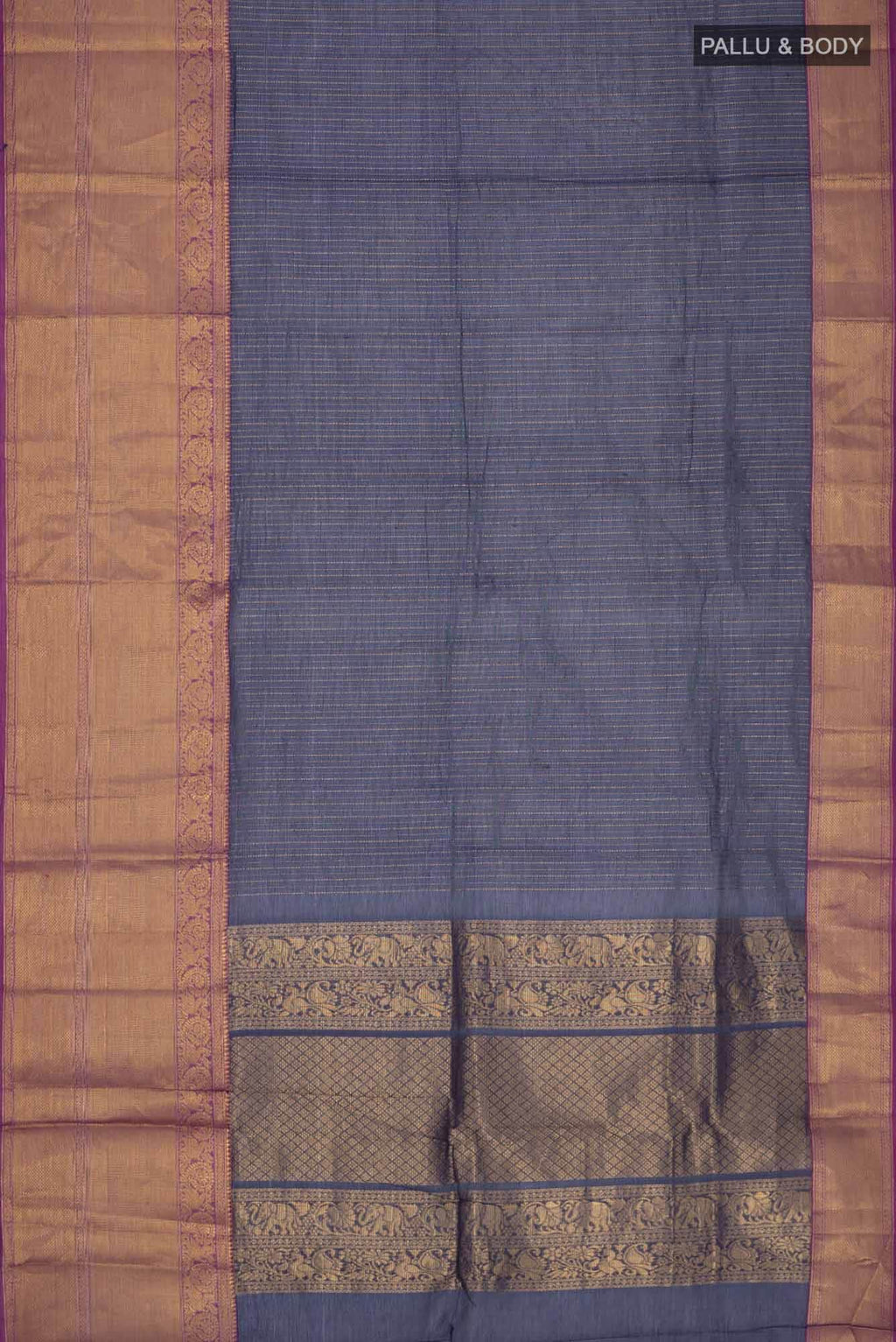 Navy Blue Kanchi Cotton Saree