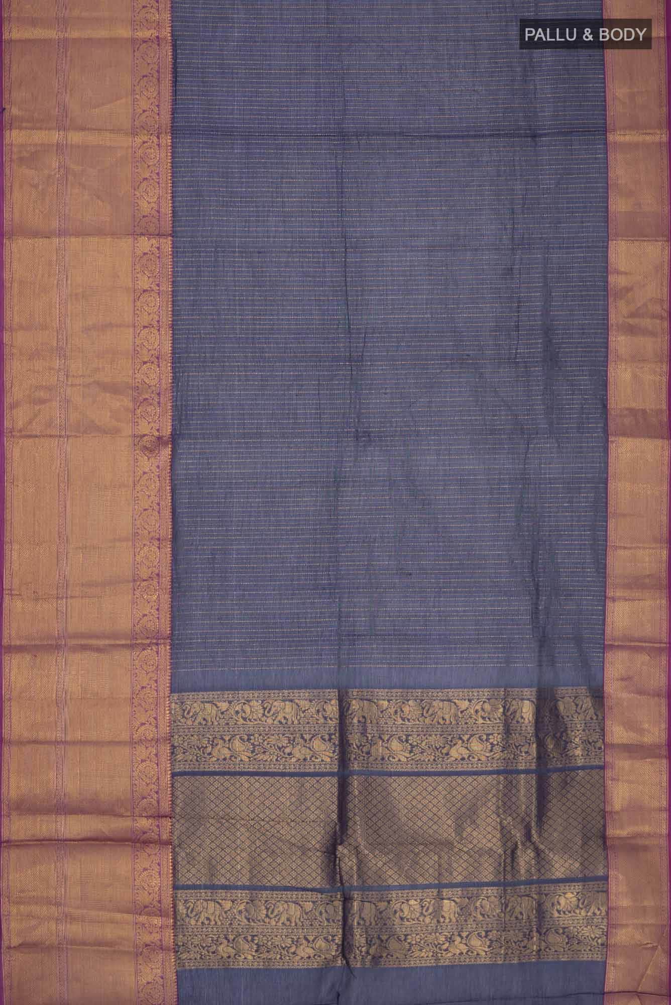Navy Blue Kanchi Cotton Saree
