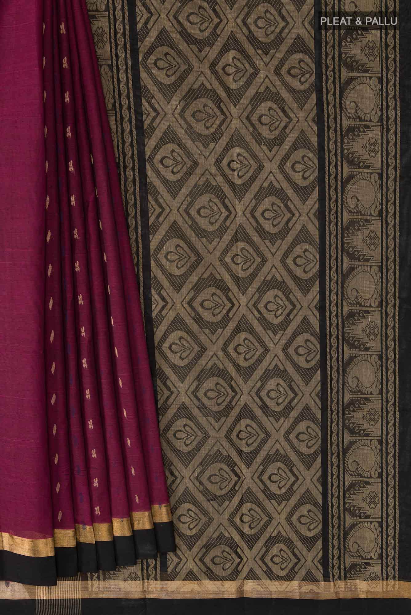 Maroon Kanchi Cotton Saree