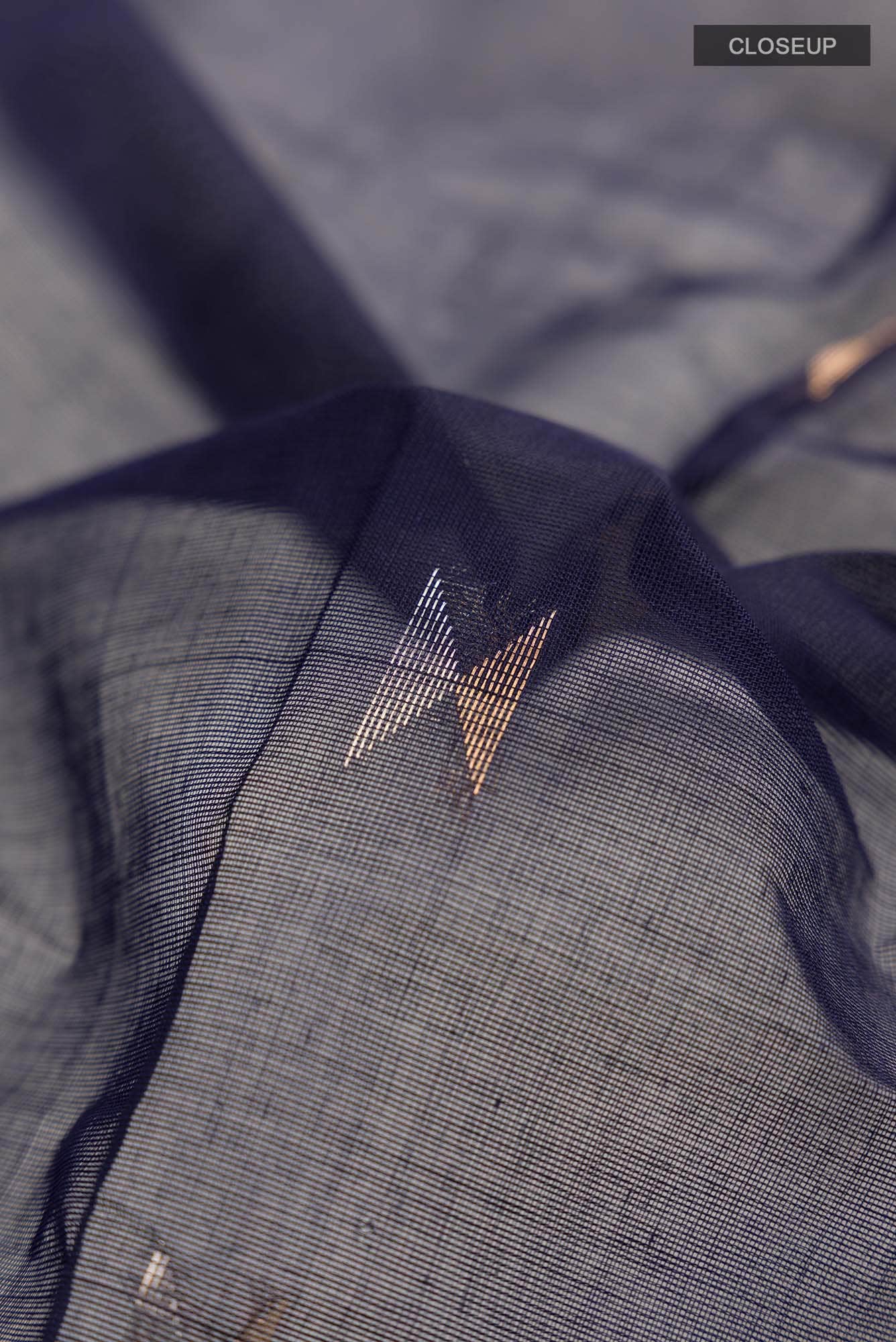 Navy Blue Kanchi Cotton Saree