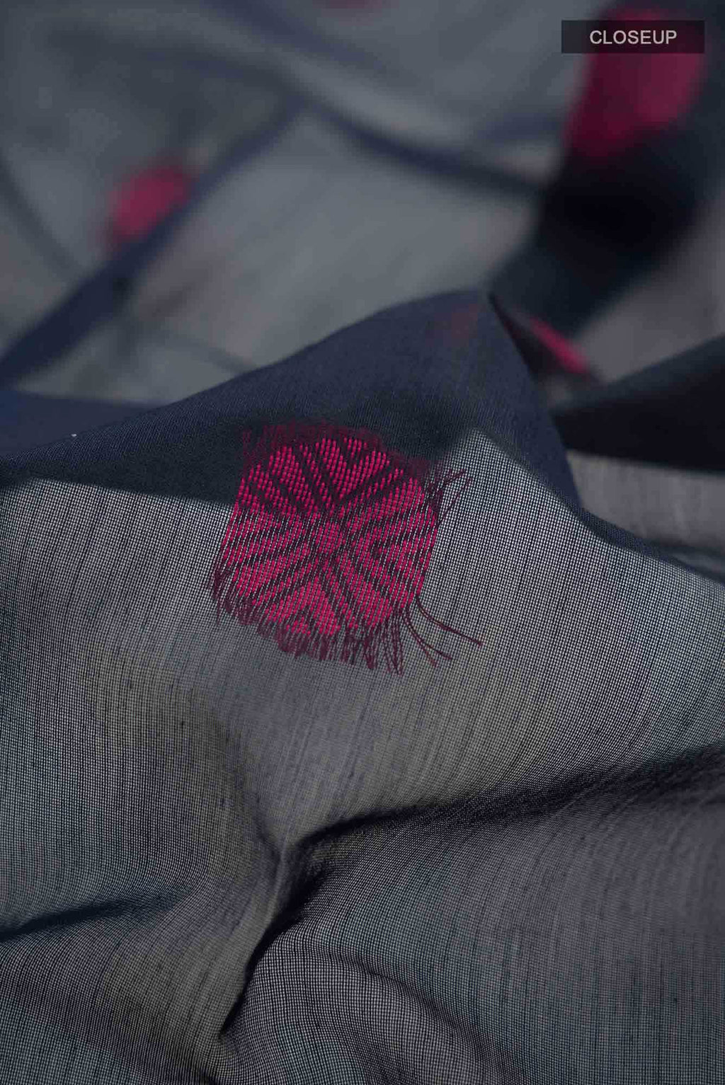 Navy Blue Blended Silk Cotton Saree