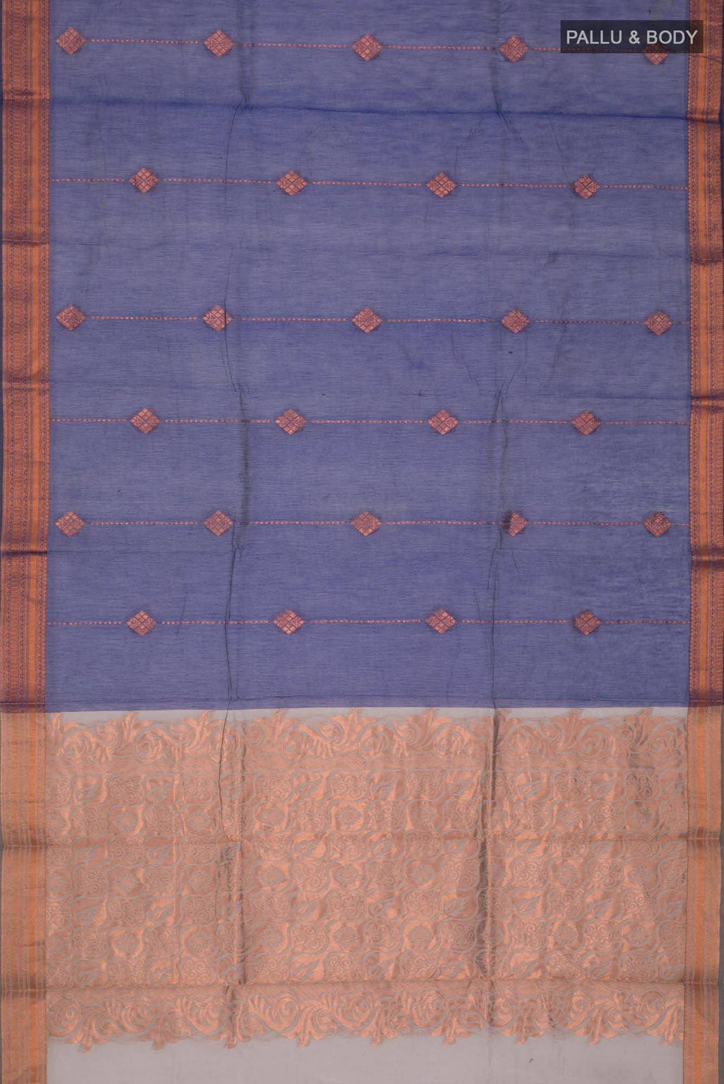 Blue Blended Silk Cotton Saree