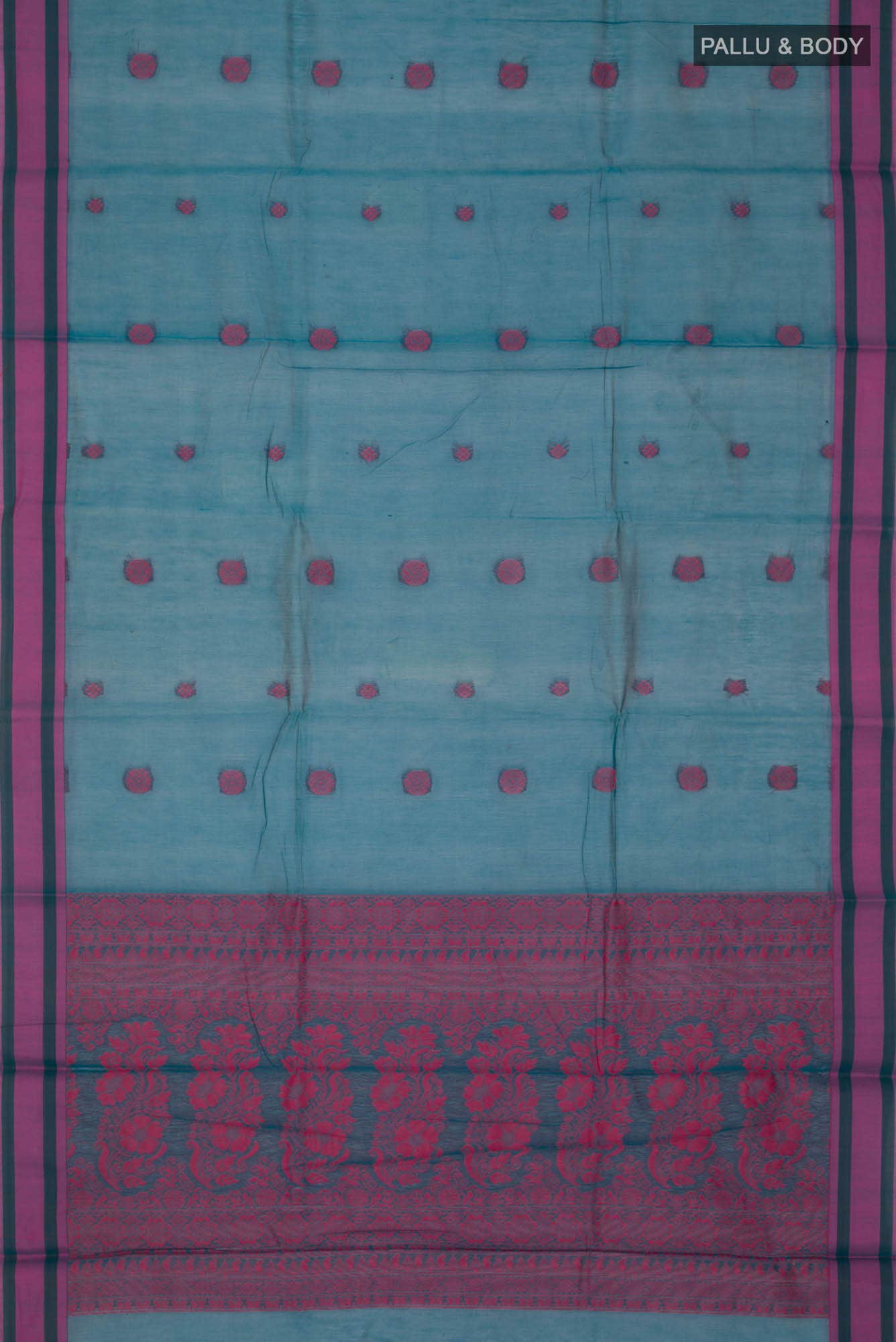 Blue Blended Silk Cotton Saree