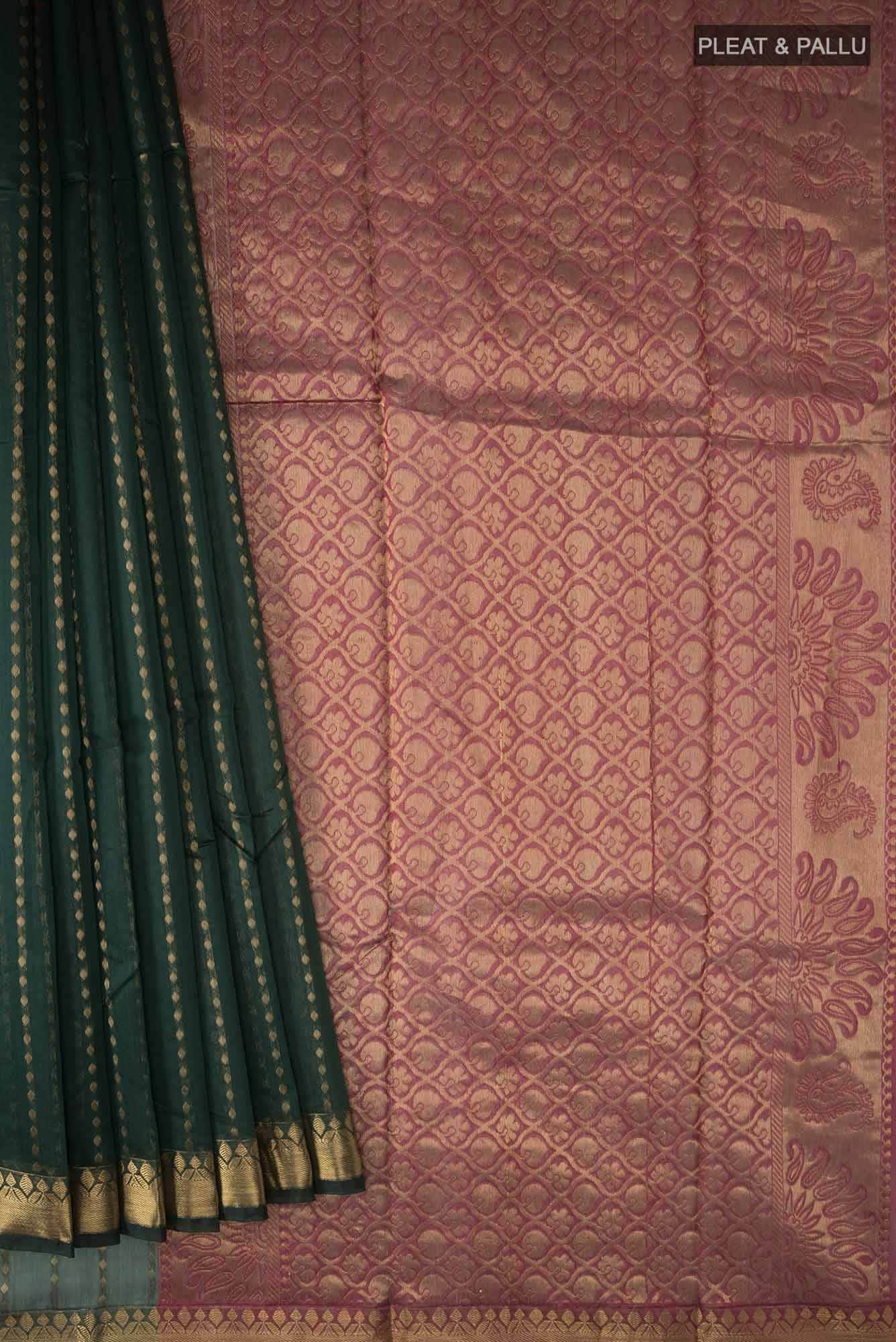 Green Blended Silk Cotton Saree