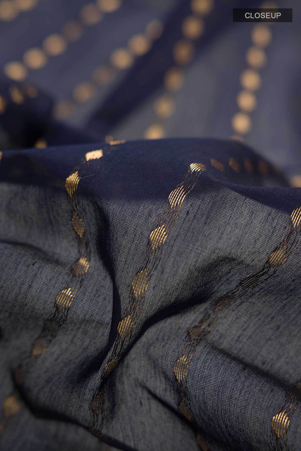 Navy Blue Blended Silk Cotton Saree