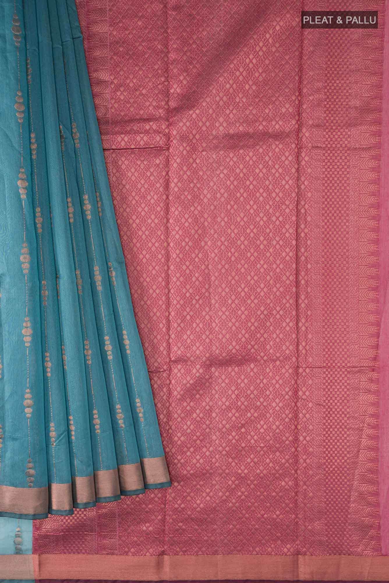Blue Silk Cotton Saree