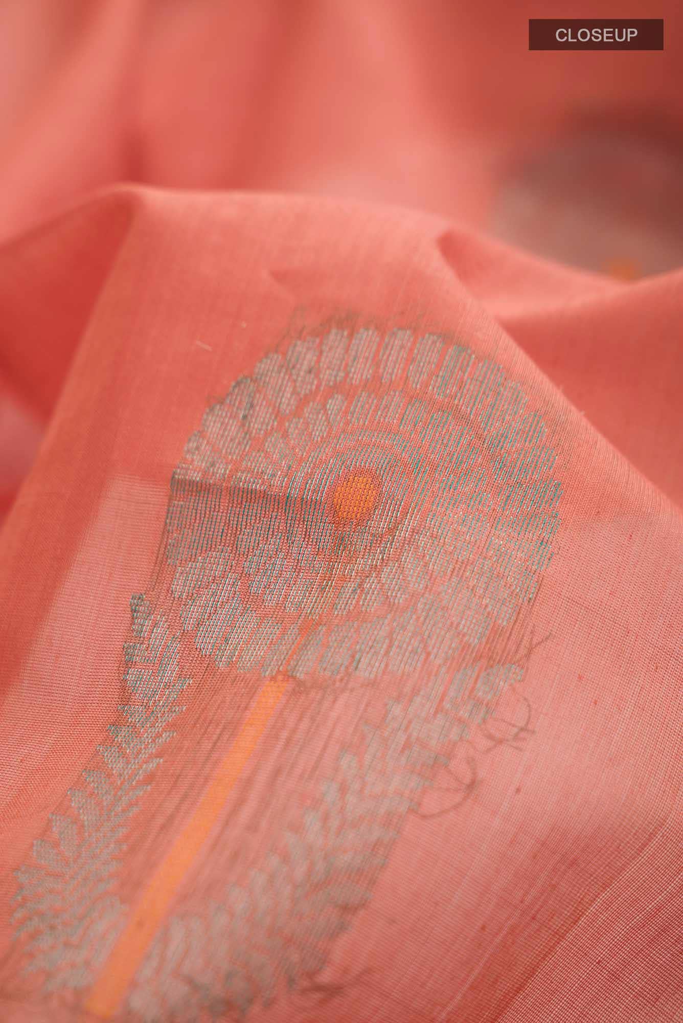 Orange Silk Cotton Saree