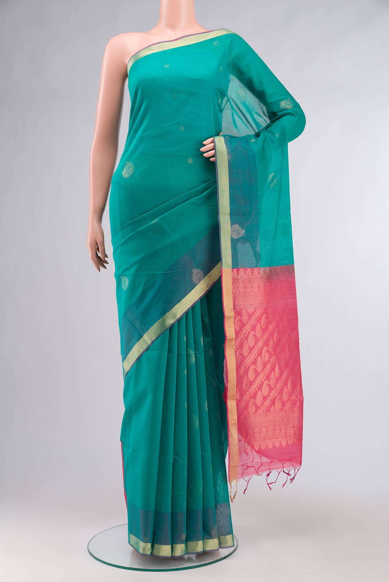 Green Silk Cotton Saree