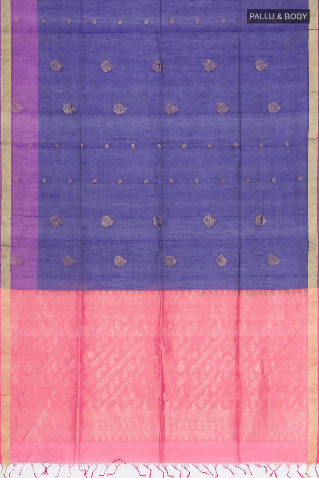 Navy Blue Silk Cotton Saree