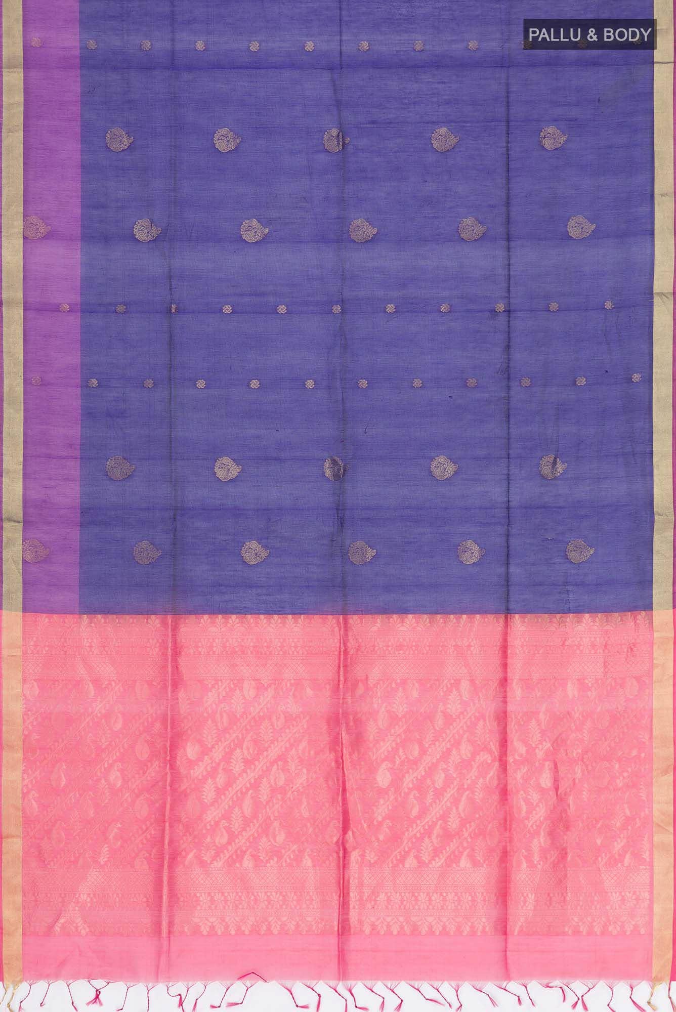 Navy Blue Silk Cotton Saree