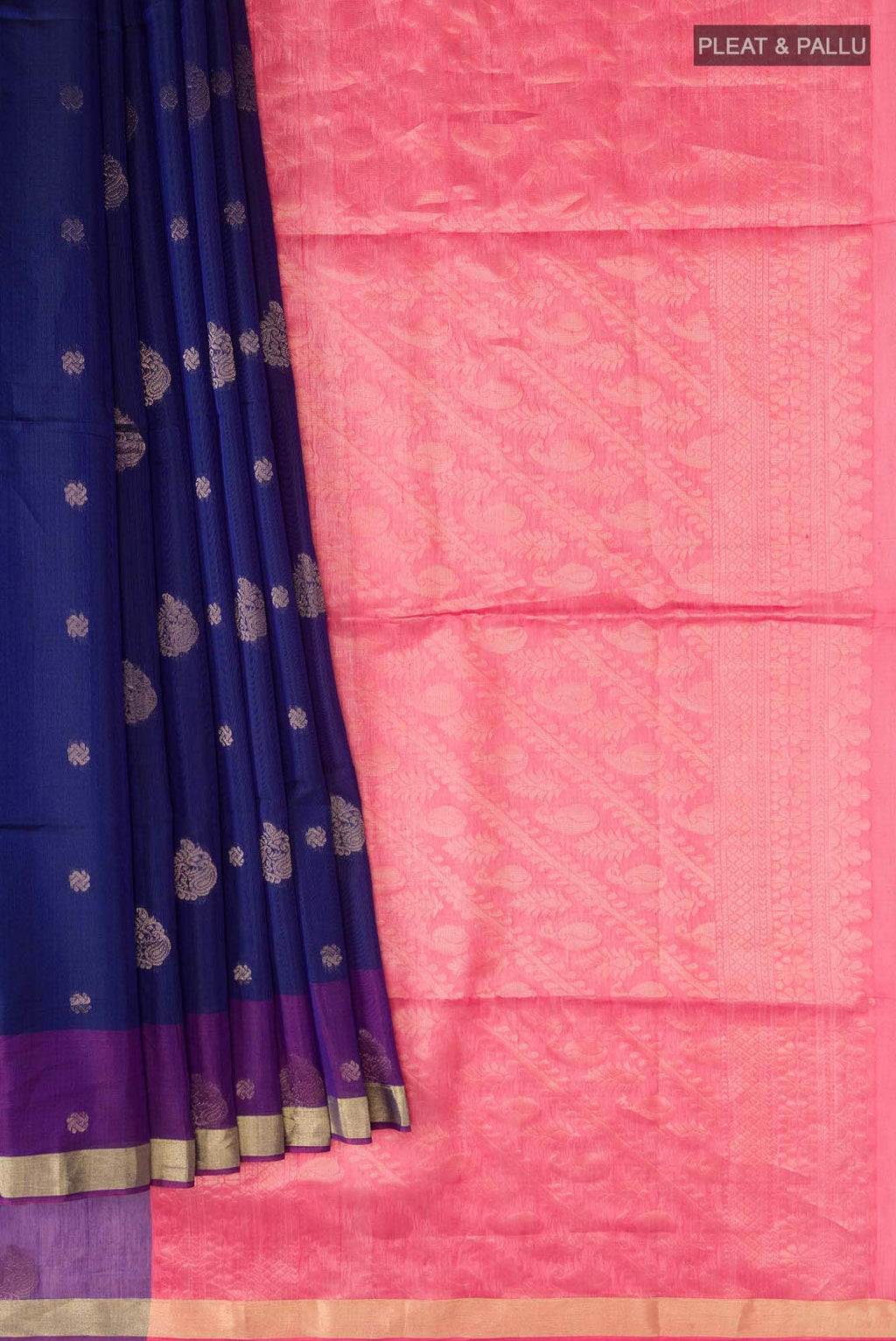 Navy Blue Silk Cotton Saree