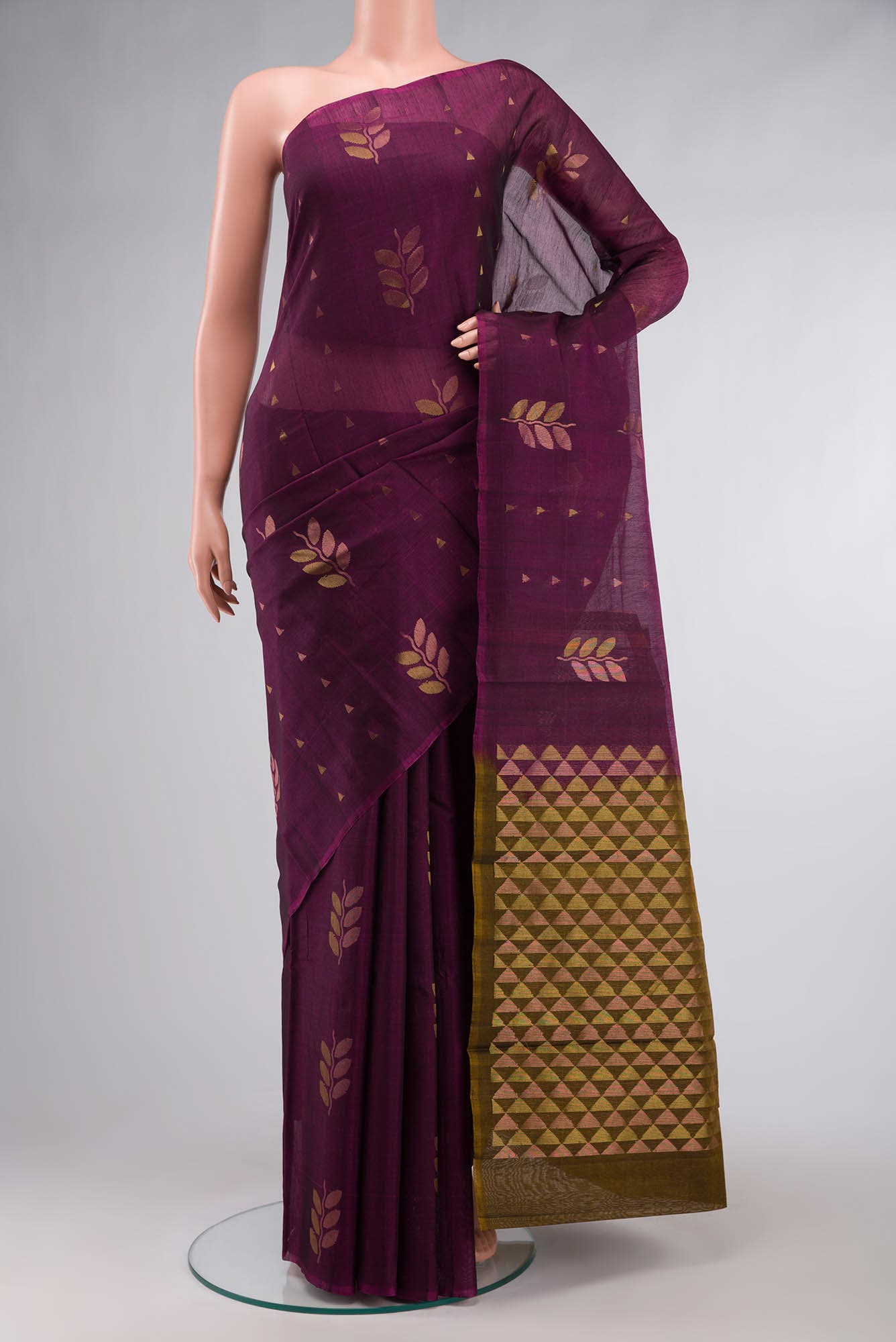 Magenta Silk Cotton Saree