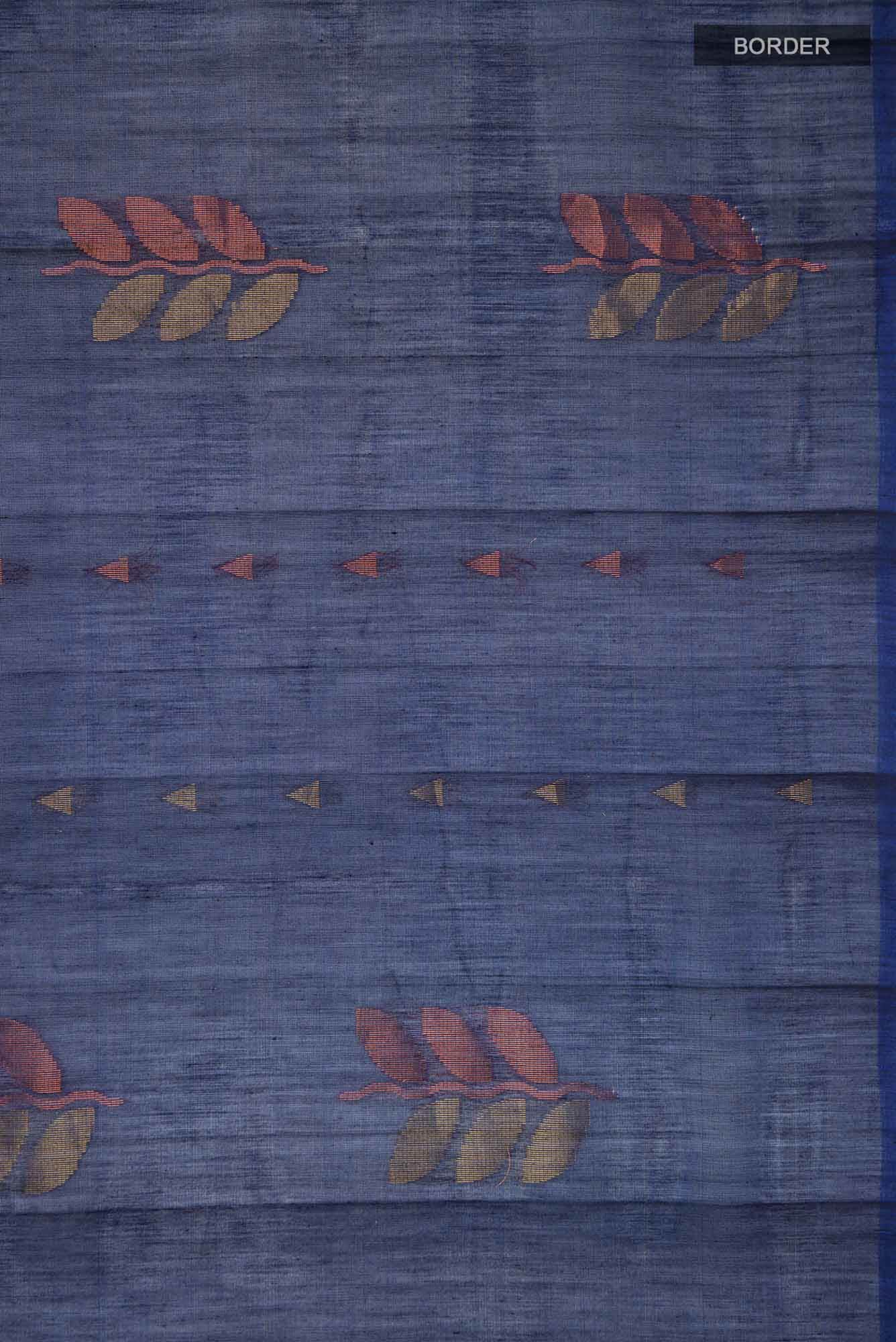 Navy Blue Silk Cotton Saree