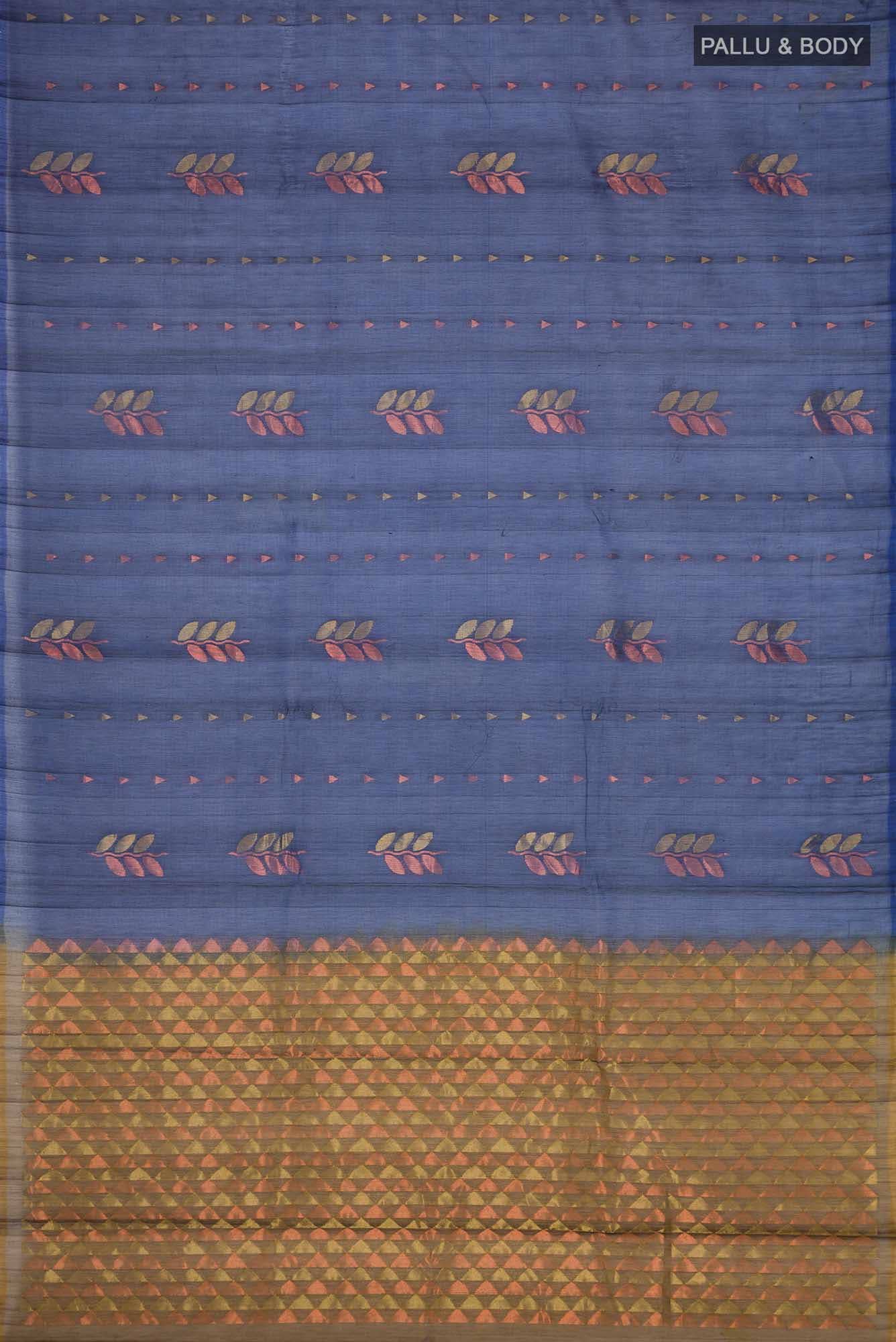 Navy Blue Silk Cotton Saree