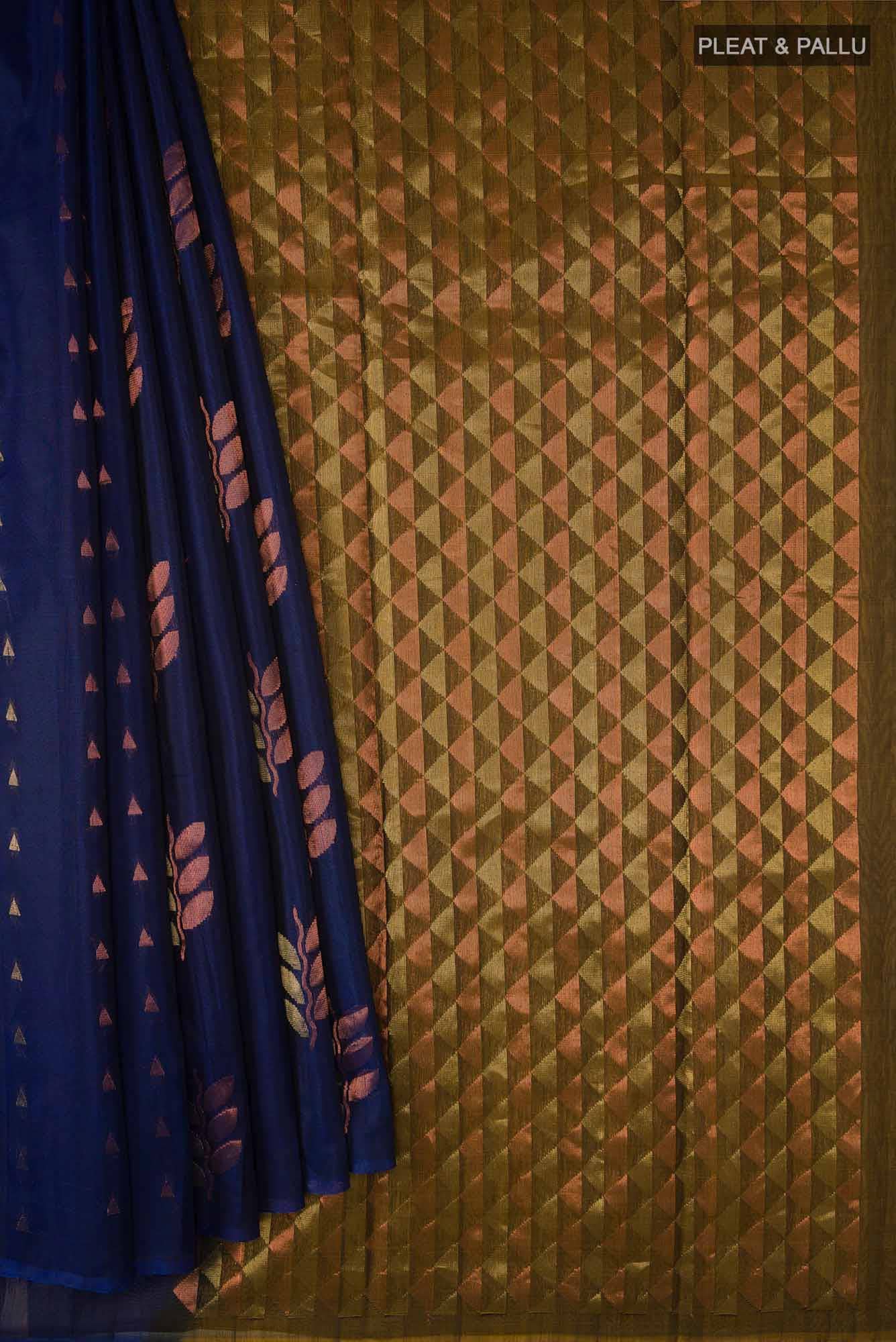 Navy Blue Silk Cotton Saree