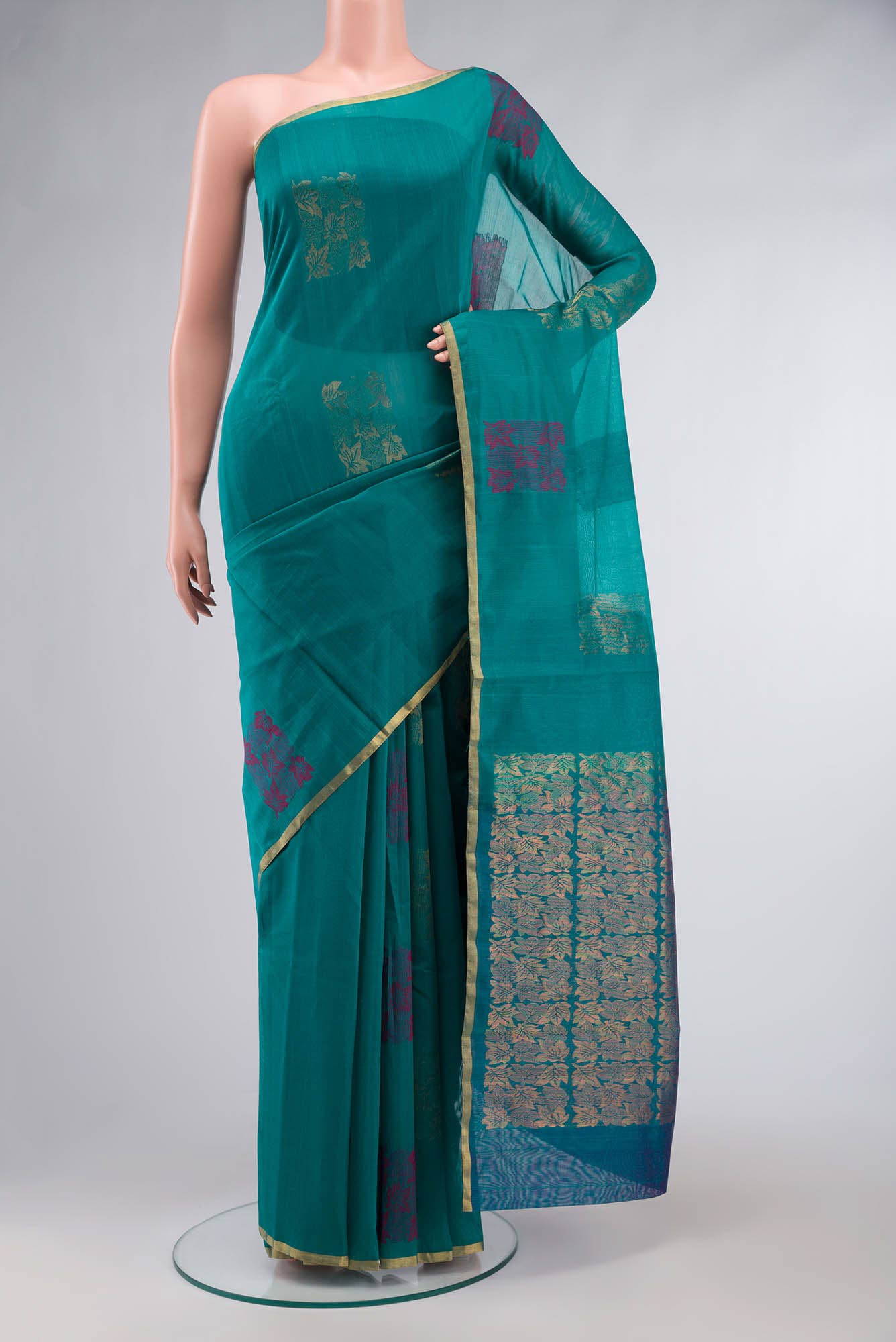 Green Silk Cotton Saree