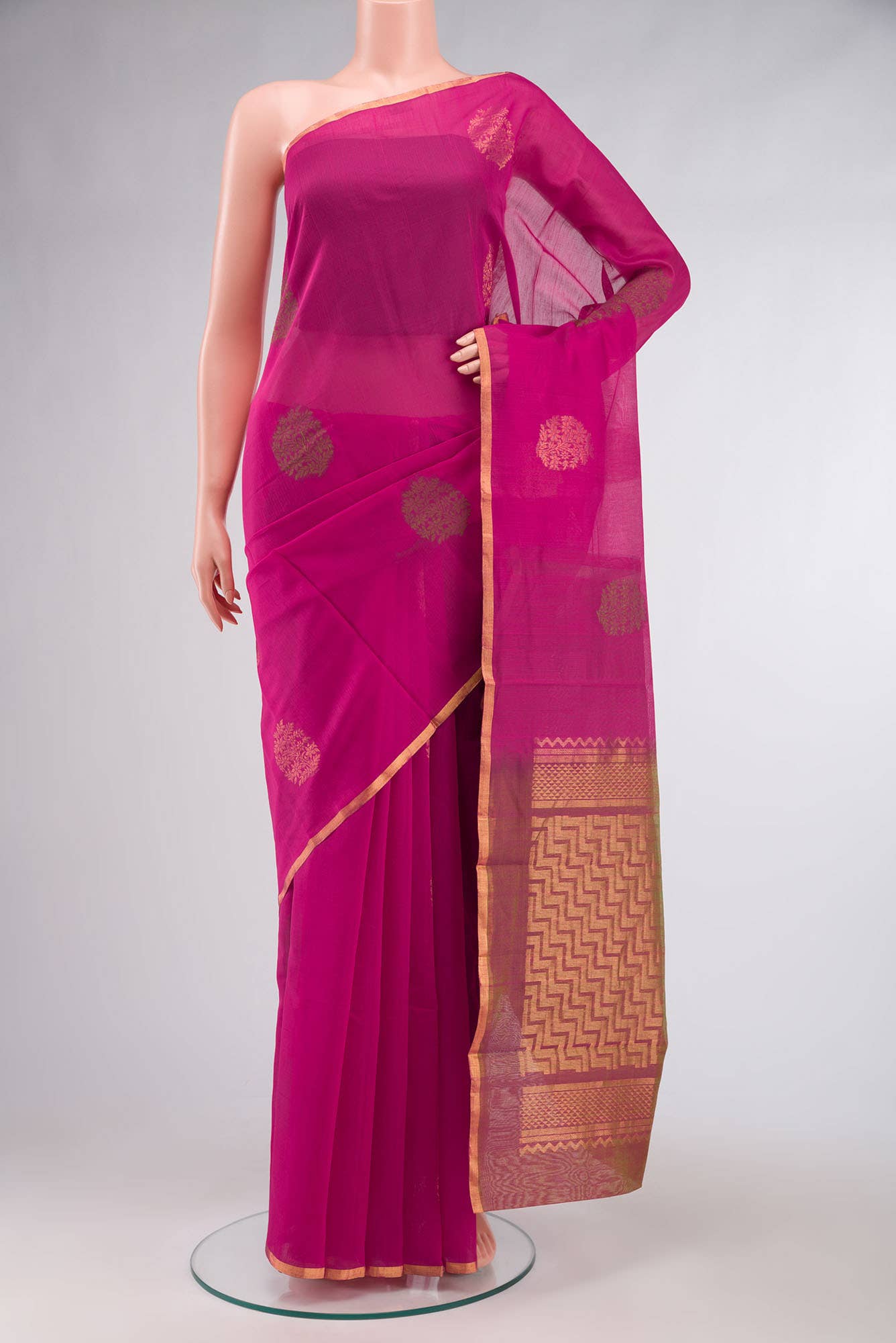 Pink Silk Cotton Saree