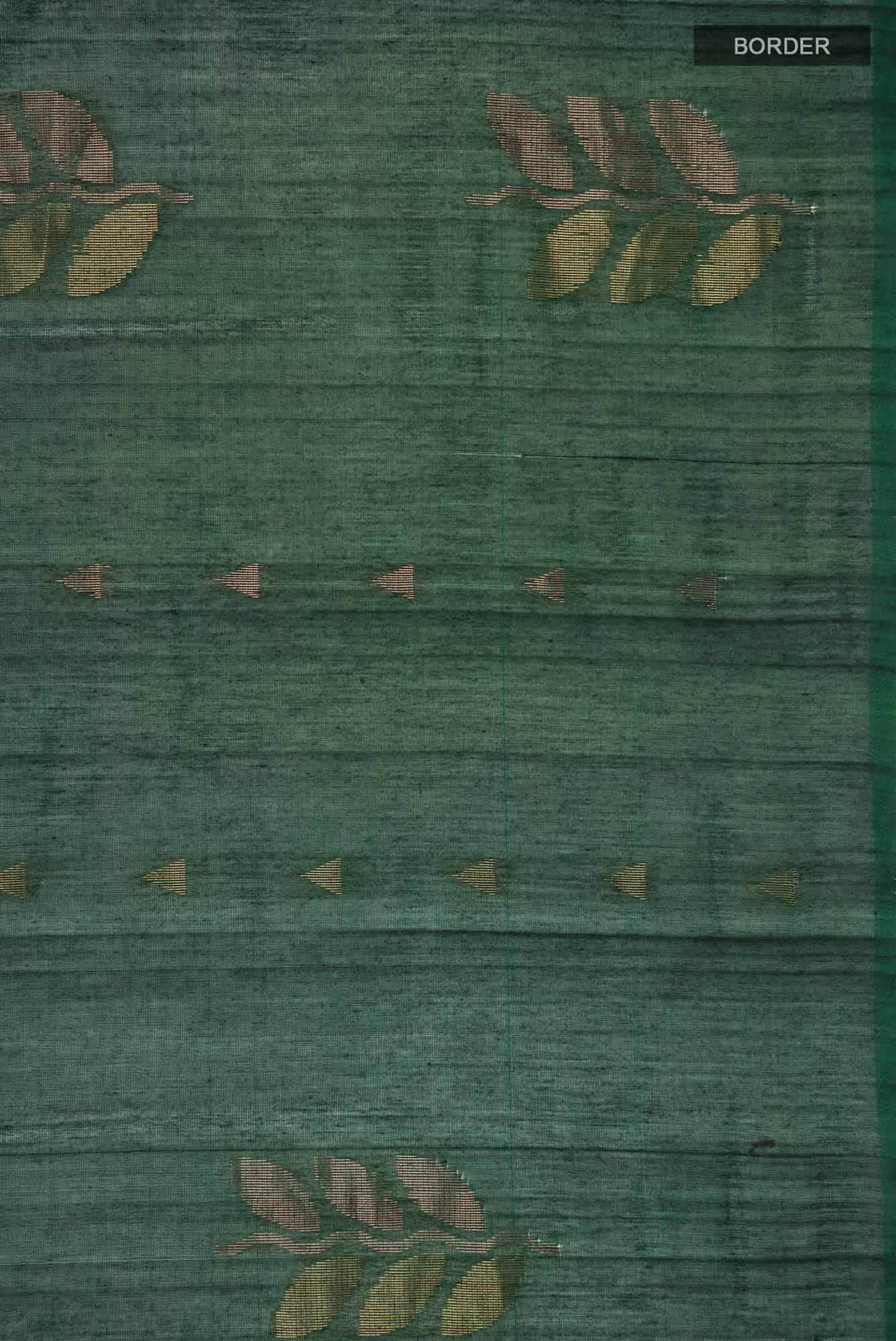 Bottle Green Silk Cotton Saree