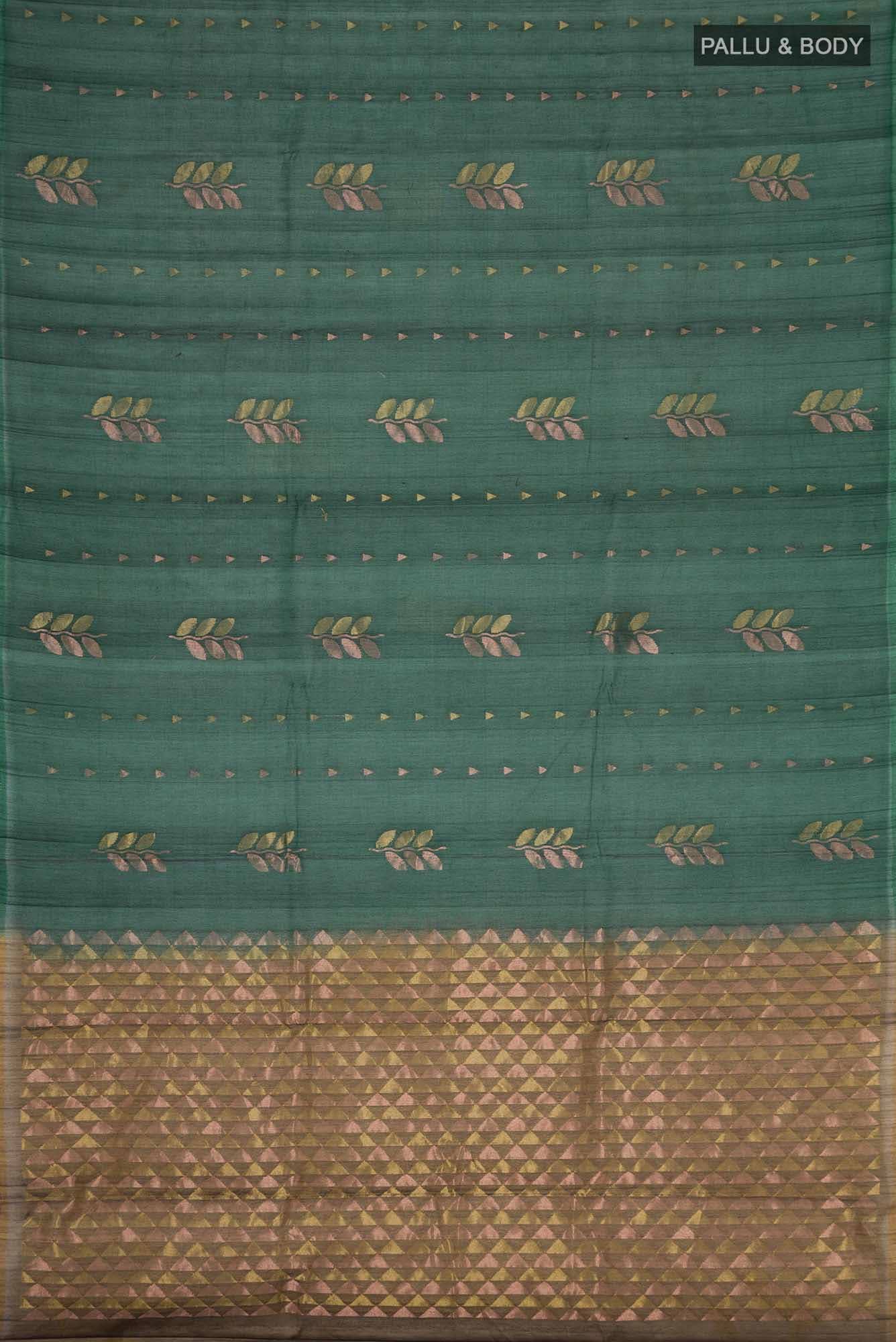 Bottle Green Silk Cotton Saree